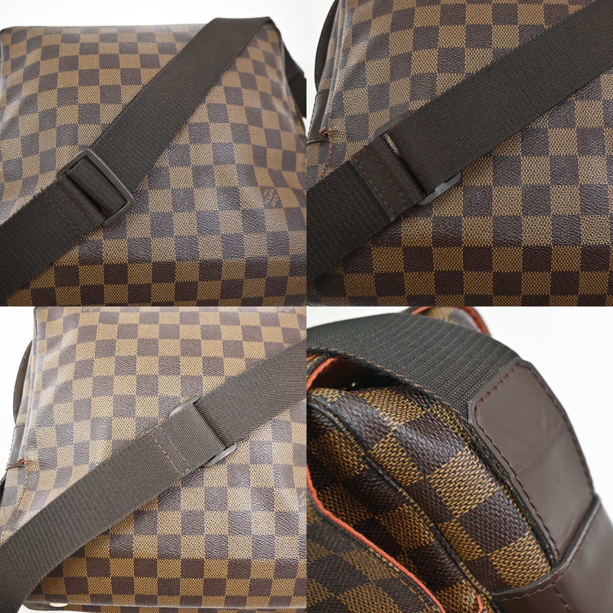LOUIS VUITTON Naviglio Shoulder Bag Damier Ebene Leather Brown N45255 76ZA305