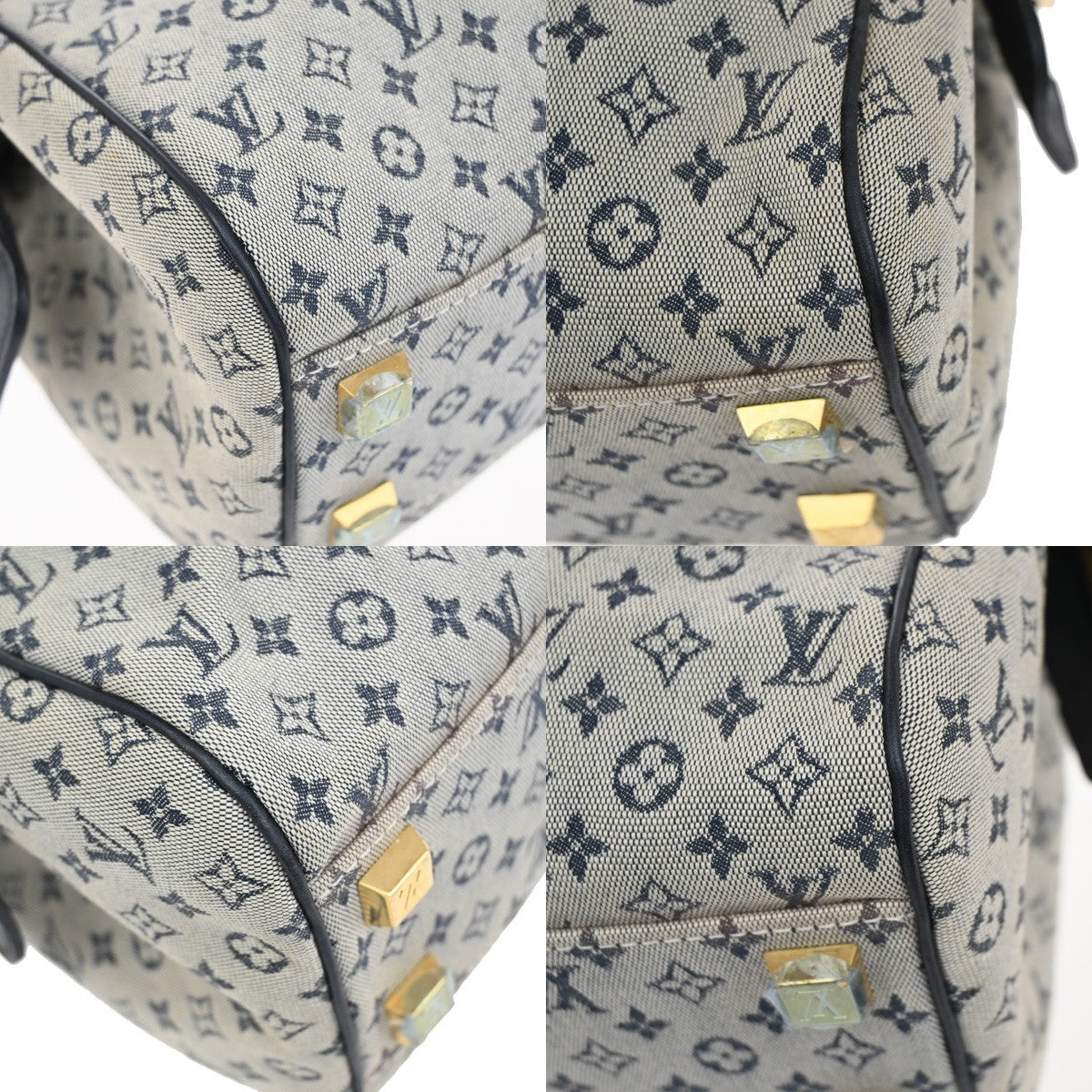 LOUIS VUITTON Josephine PM Hand Bag Monogram Mini Canvas Blue M92214 84FB976