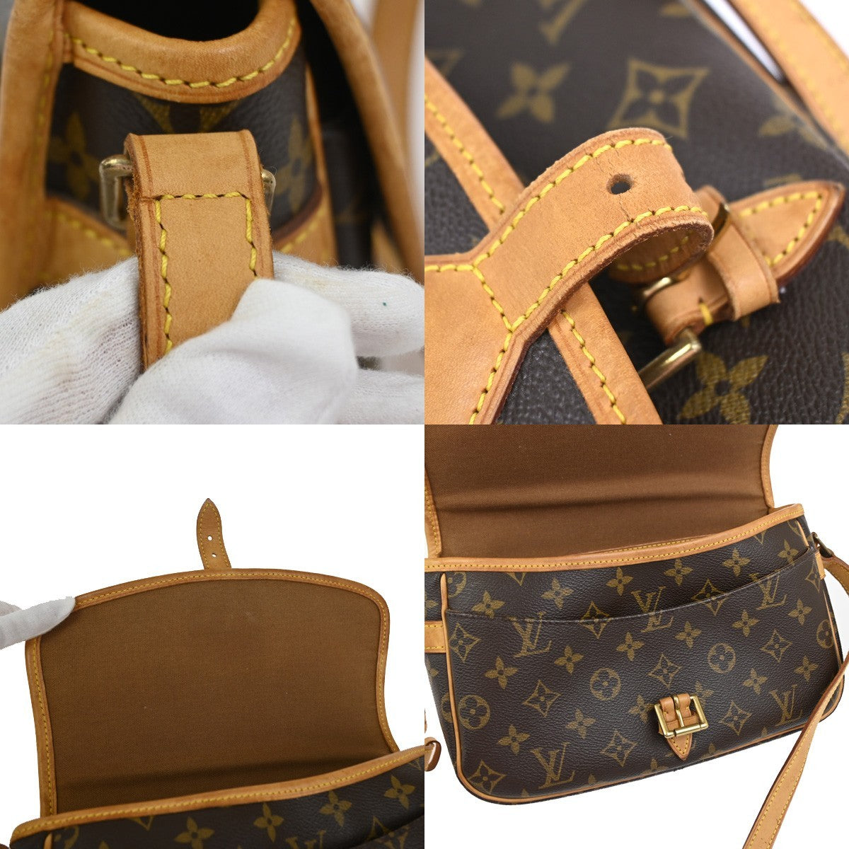 LOUIS VUITTON Sologne Shoulder Bag Monogram Leather Brown France M42250 93YJ062