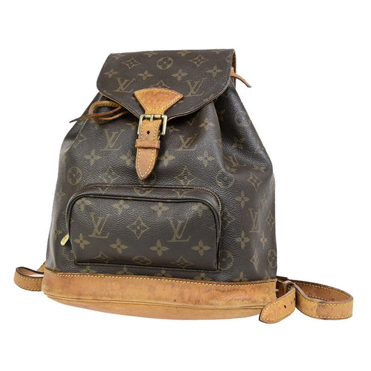 LOUIS VUITTON Montsouris MM Backpack Bag Monogram Leather Brown M51136 71SJ457