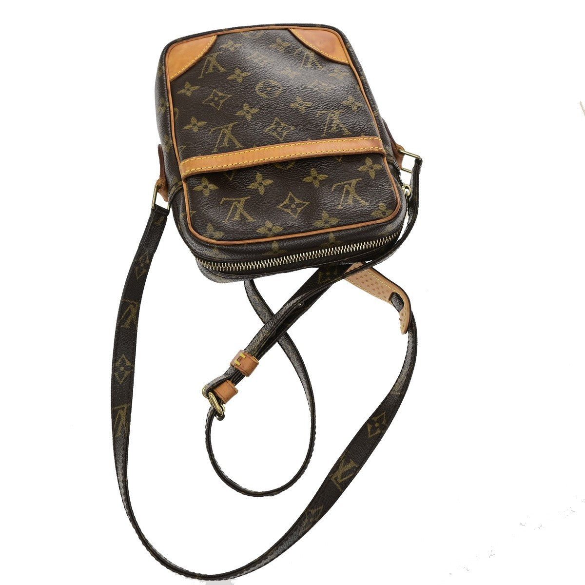 LOUIS VUITTON Danube Shoulder Bag Monogram Leather Brown France M45266 87KD193