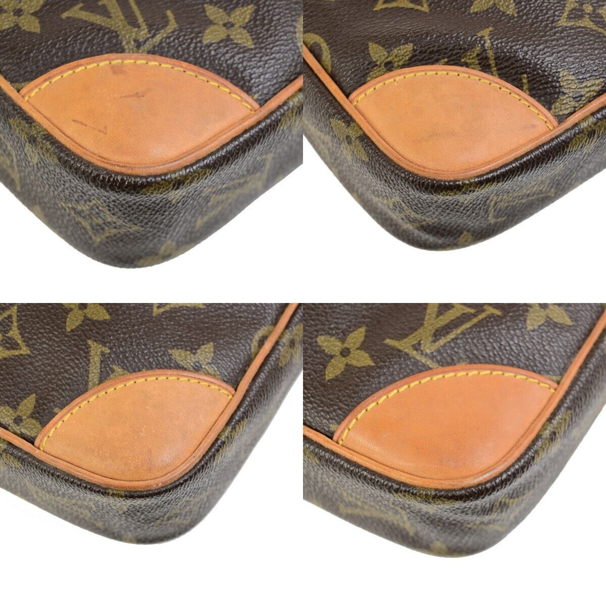 LOUIS VUITTON Danube Shoulder Bag Monogram Leather Brown France M45266 86FB310