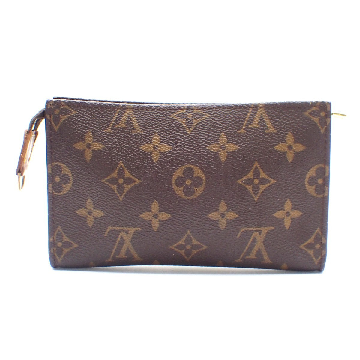 LOUIS VUITTON Logo BUCKET PM Pouch Bag Monogram Leather Brown France 05KC146