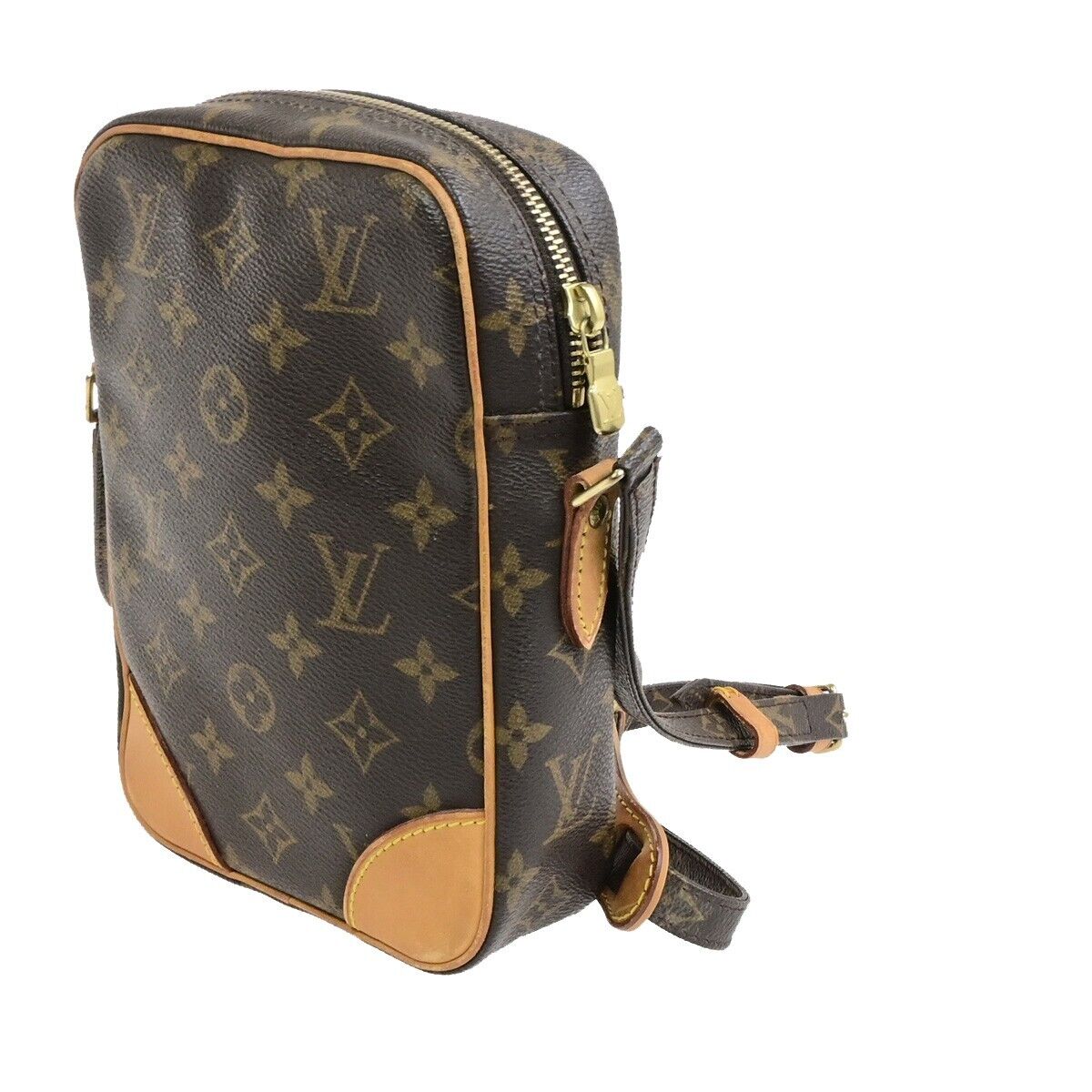 LOUIS VUITTON Danube Shoulder Bag Monogram Leather Brown France M45266 86ED601