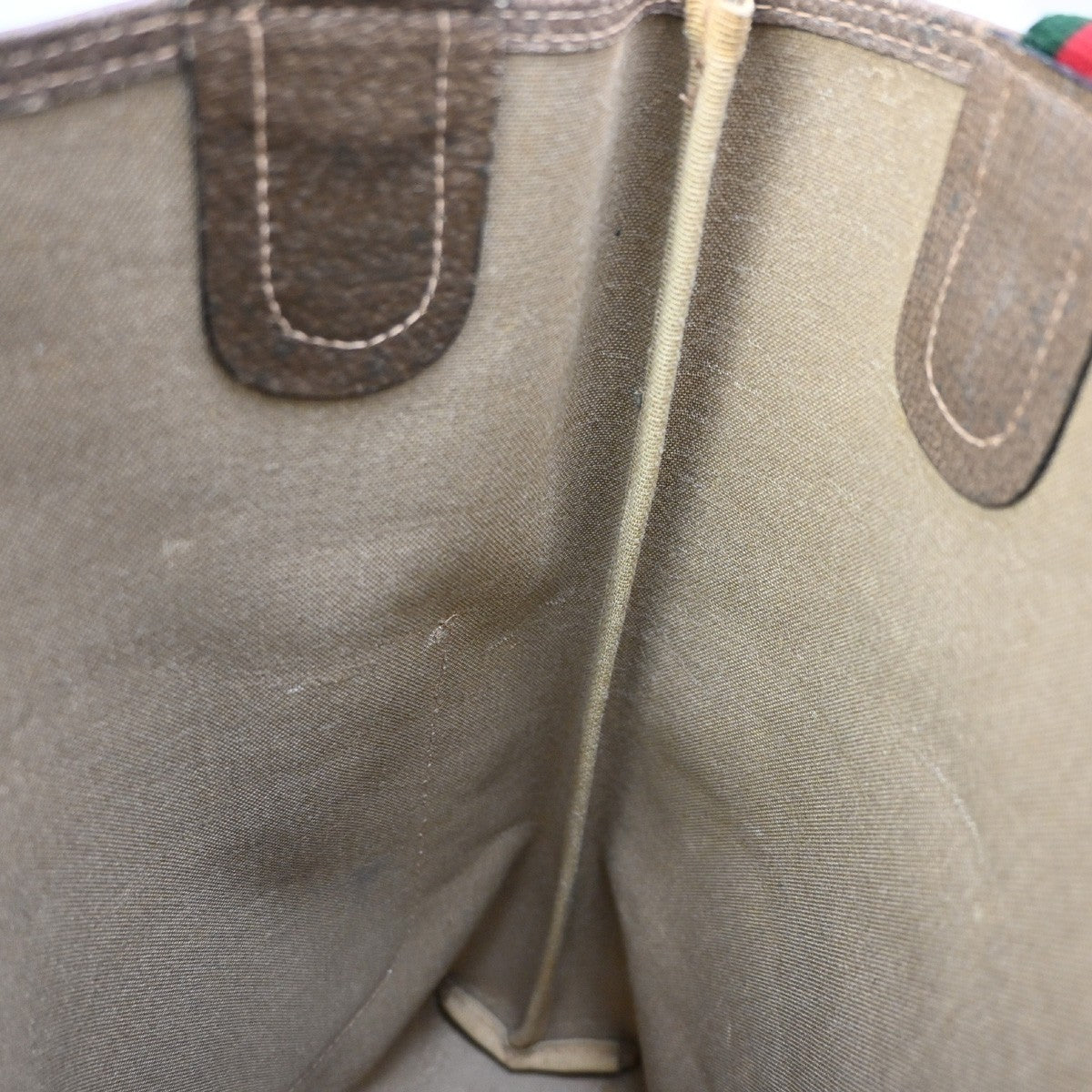 GUCCI Logo GG Pattern Sherry Web Shoulder Tote Bag PVC Leather BN Italy 63KD182