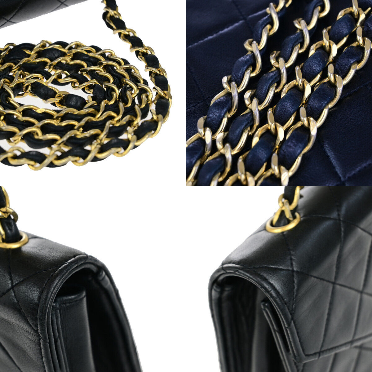 CHANEL CC Mini Matelasse Chain Shoulder Bag Leather Black GHW Vintage 641RK565