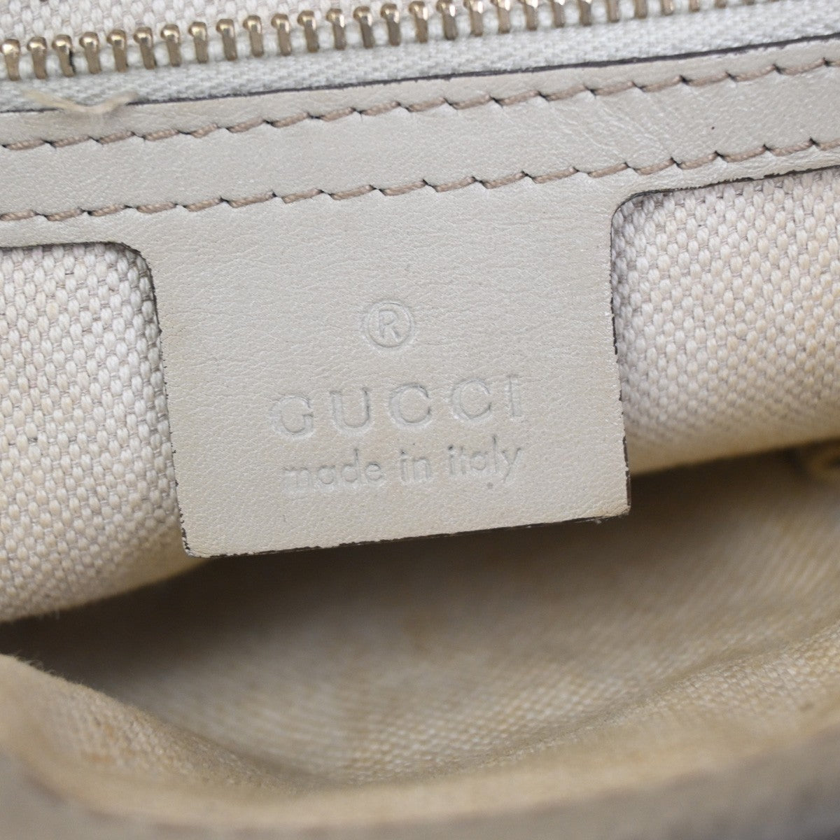 GUCCI GG Sherry Ribbon 2Way Shoulder Hand Bag Canvas Leather Ivory Italy 38KC760