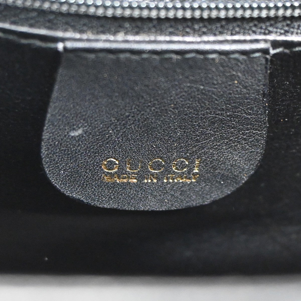 GUCCI Stirrup Saddle Flap Shoulder Bag Leather Italy Black GHW 62CA794