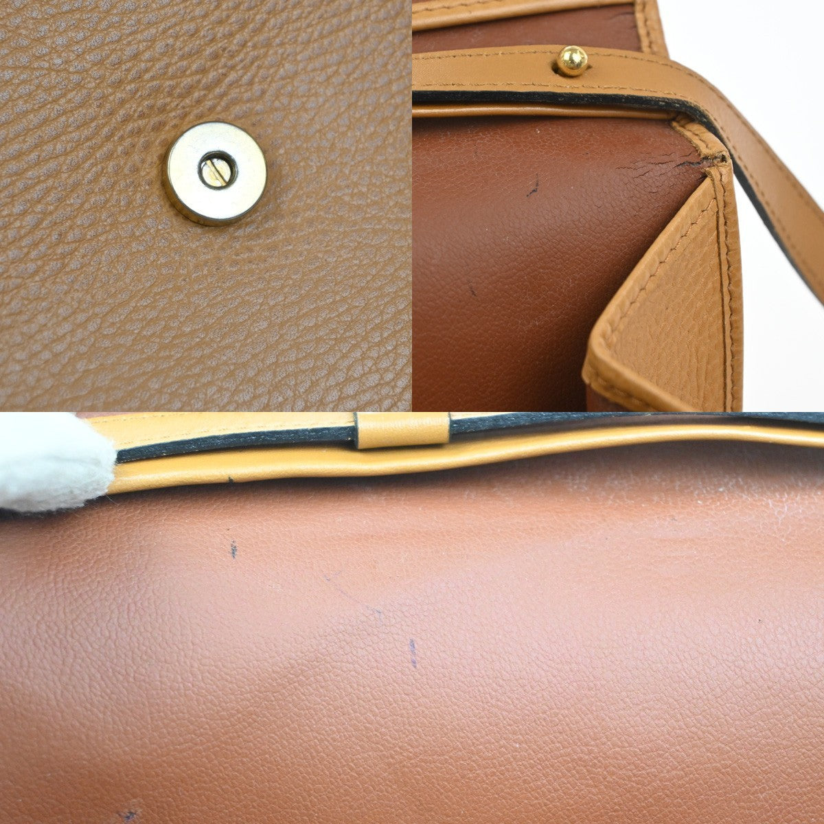CHRISTIAN DIOR CD Flap 2way Shoulder Hand Bag Leather Beige GHW France 65KC998