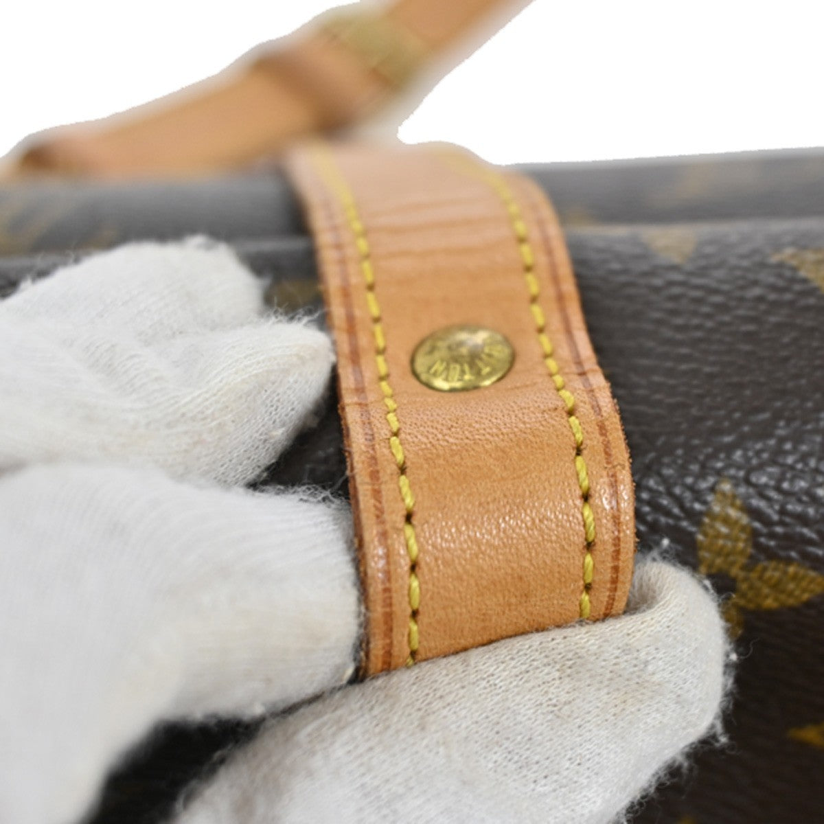LOUIS VUITTON Logo Saumur 30 Shoulder Bag Monogram Leather Brown M42256 55CA088