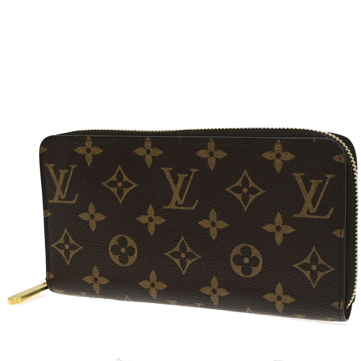 LOUIS VUITTON Zippy Long Wallet Purse Monogram Leather Brown M42616 20RF187