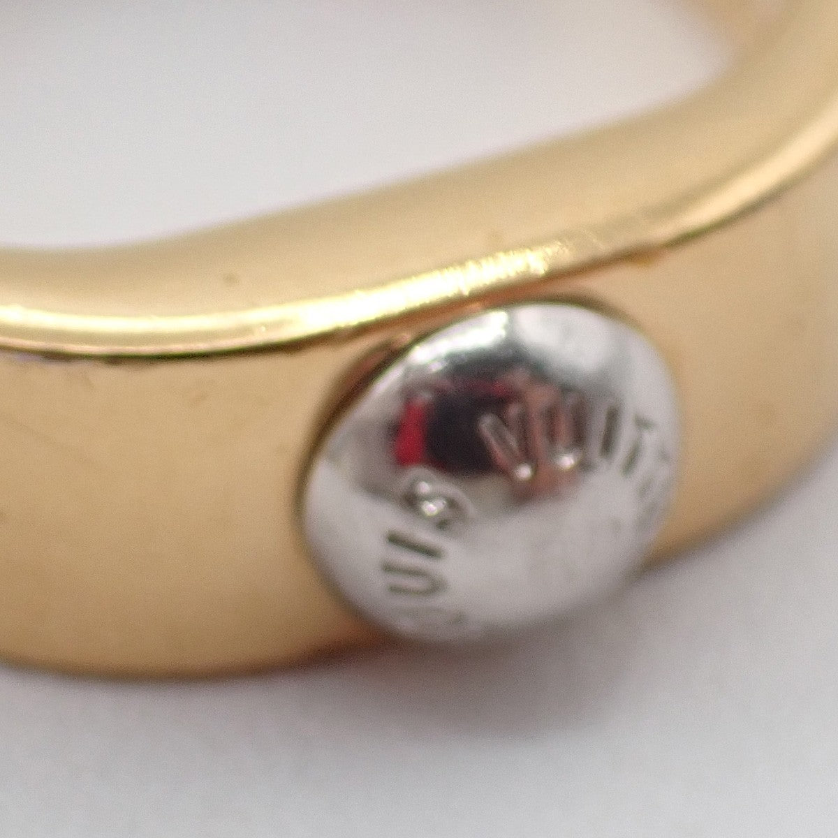 LOUIS VUITTON Nanogram Ring Size M Gold Silver Italy Accessory M00211 67EG247