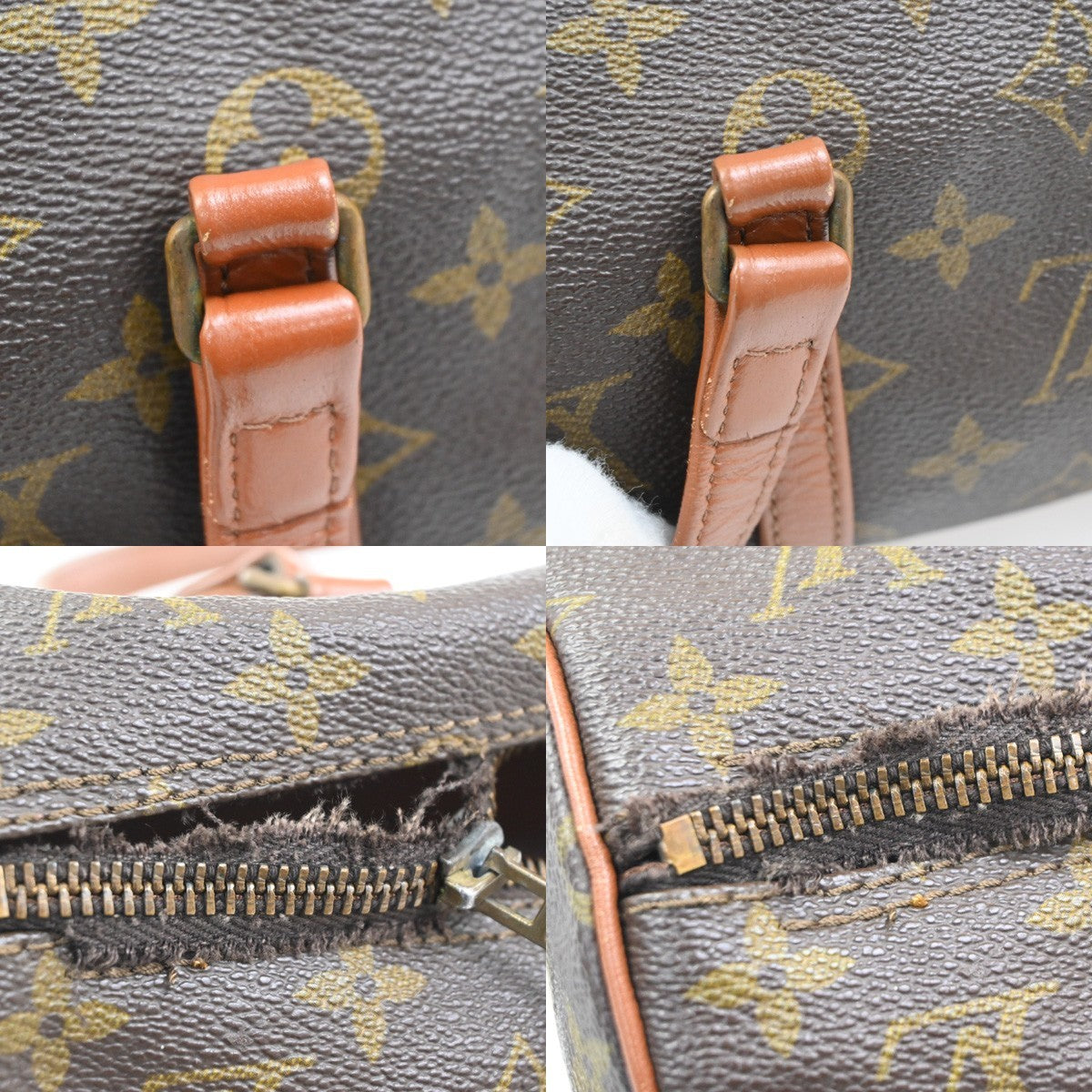 LOUIS VUITTON Logo PAPILLON 30 Hand Bag Monogram Leather Brown M51365 62MA486