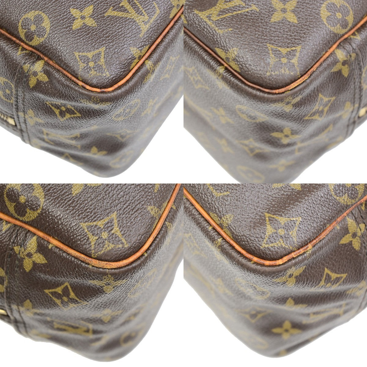 LOUIS VUITTON LV Logo Deauville Hand Bag Monogram Leather Brown M47270 30PA134