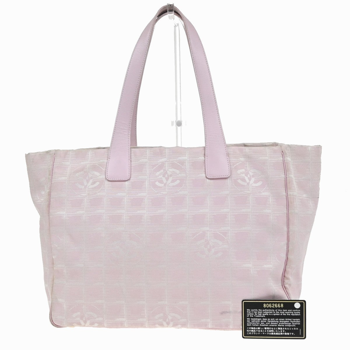 CHANEL CC Logo New Travel Line Shoulder Bag Nylon Leather Pink Italy 30EG405