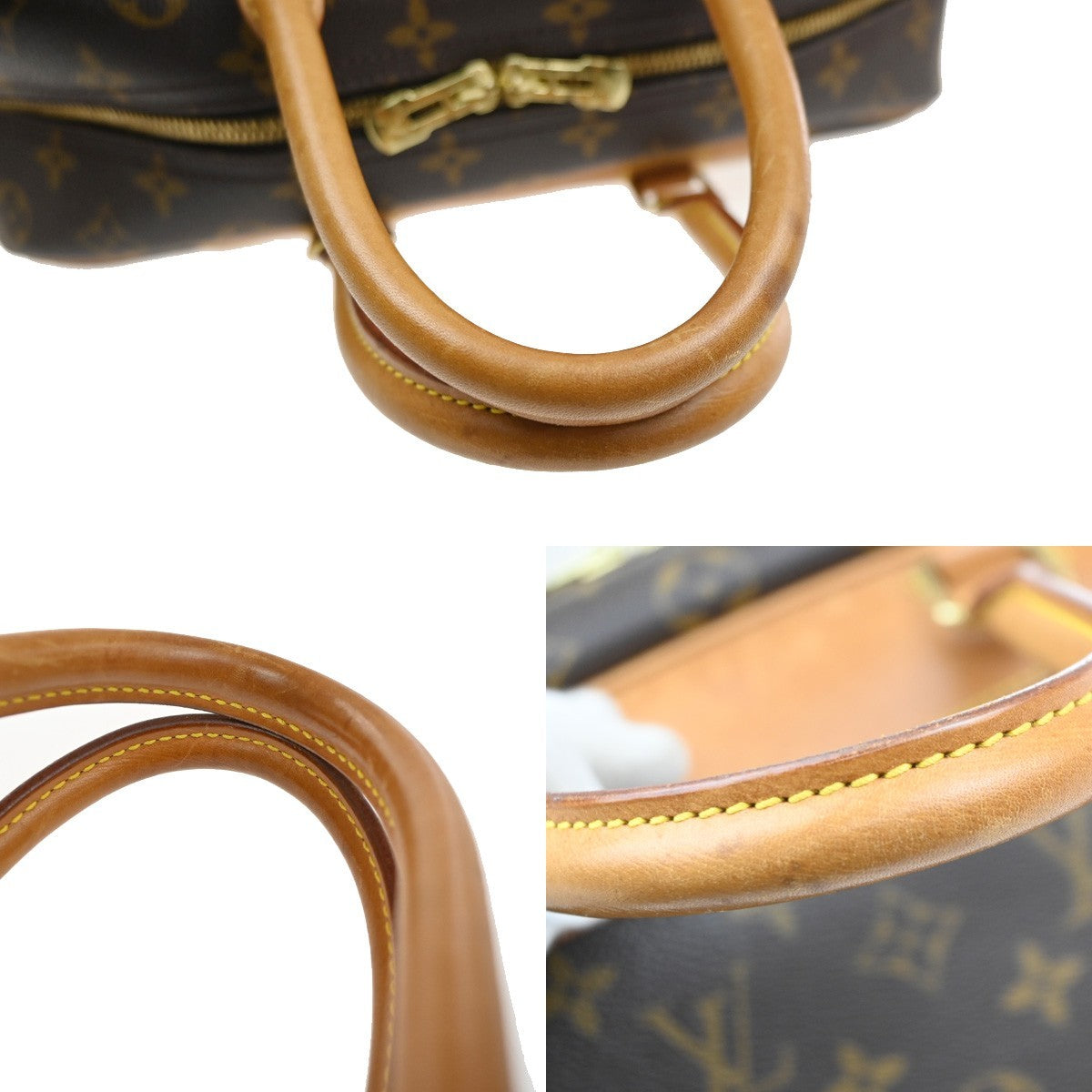 LOUIS VUITTON LV Logo Deauville Hand Bag Monogram Leather Brown M47270 72MA541