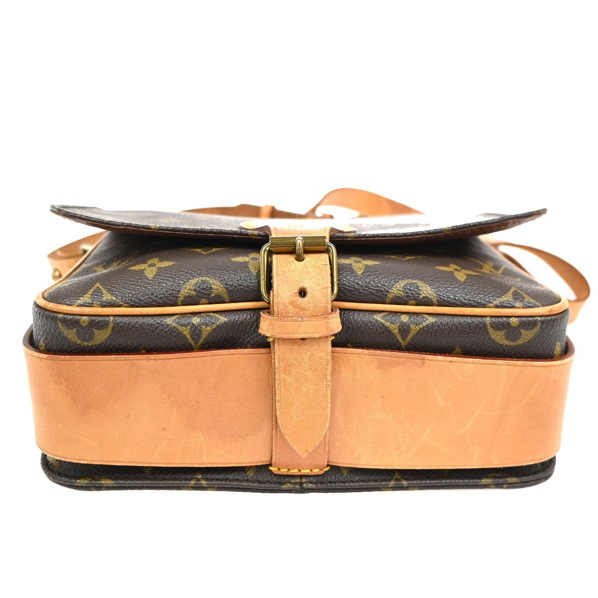 LOUIS VUITTON Cartouchiere MM Shoulder Bag Monogram Leather Brown M51253 84KC821