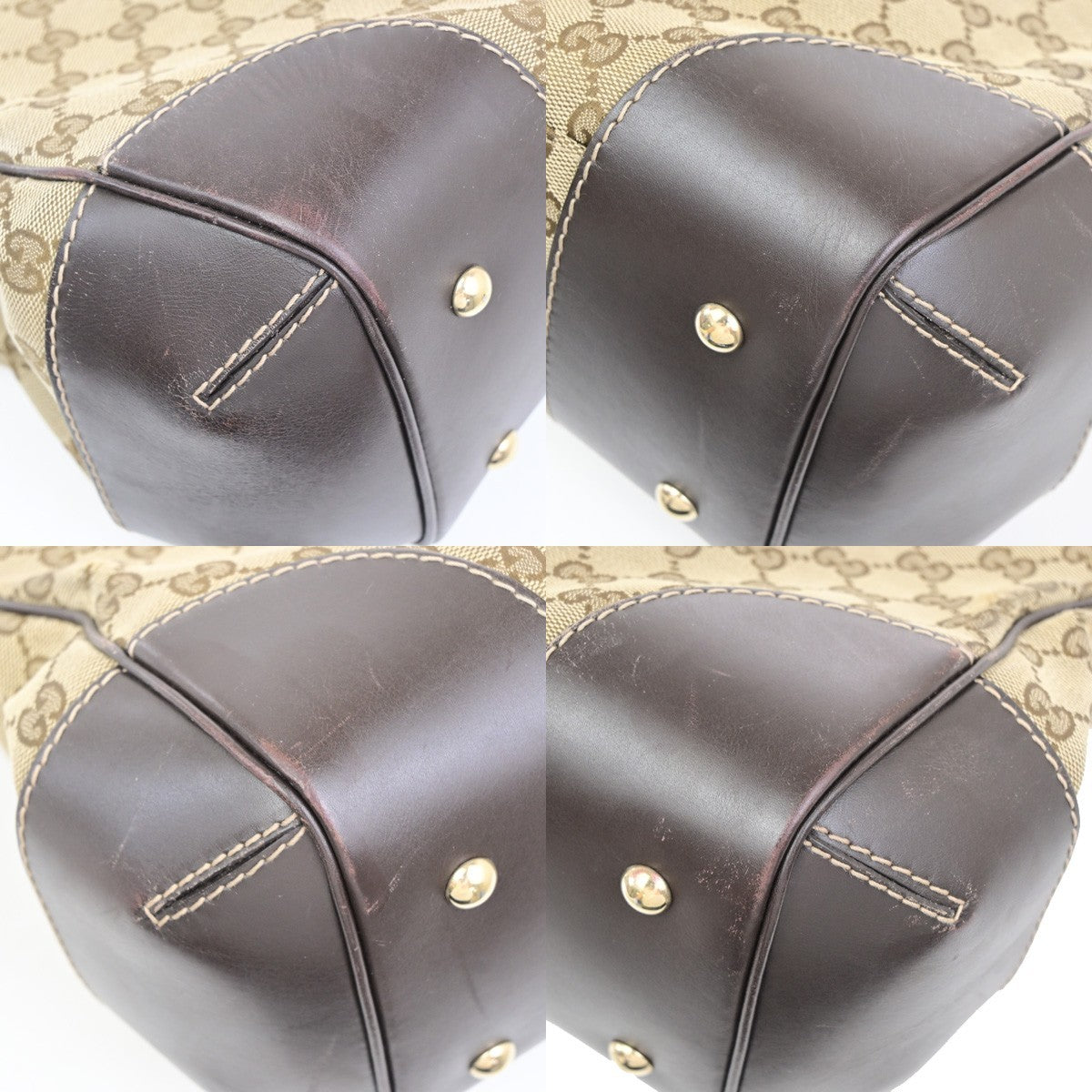 Gucci Logo Mayfair Bow Tote Bag GG Canvas Leather Beige/Brown GHW Italy 75PA125