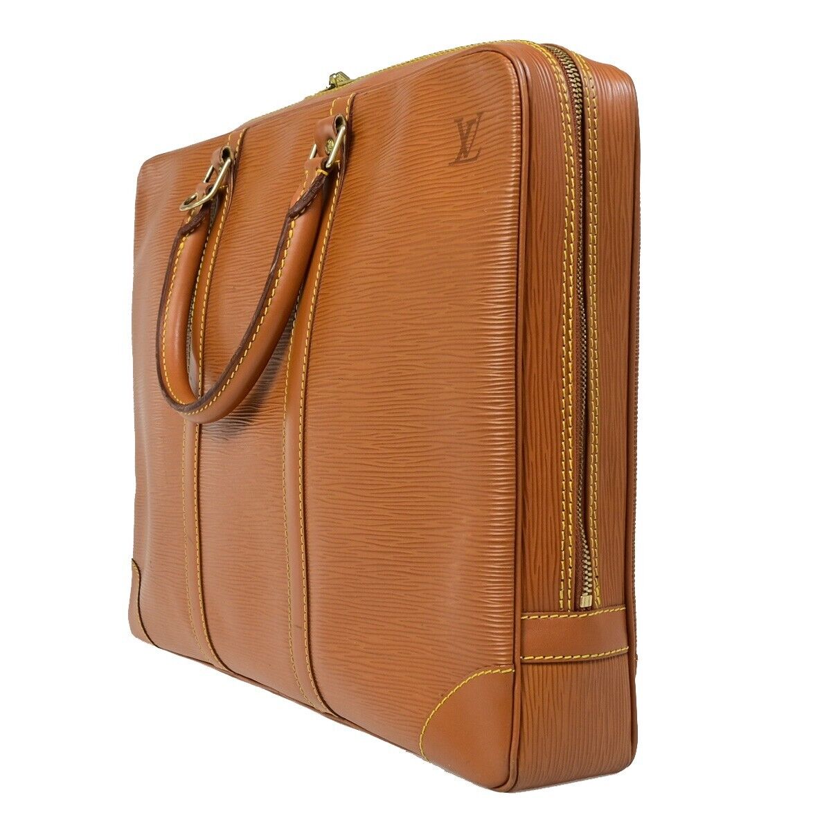 LOUIS VUITTON Porte Documents Voyage Briefcase Hand Bag Epi Gold M59098 82EB589