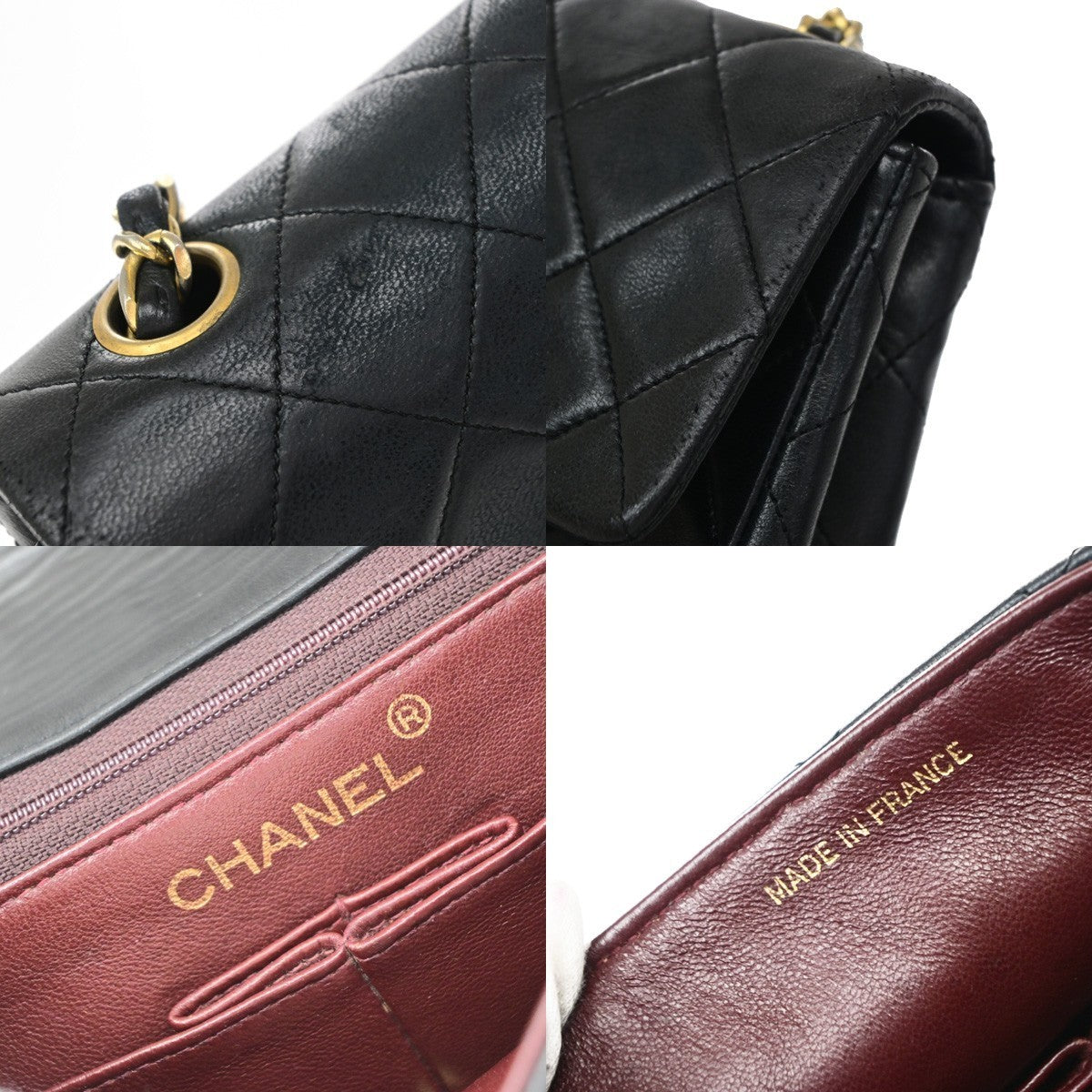 CHANEL CC Mini Matelasse Chain Shoulder Bag Leather Black GHW Vintage 399RP188