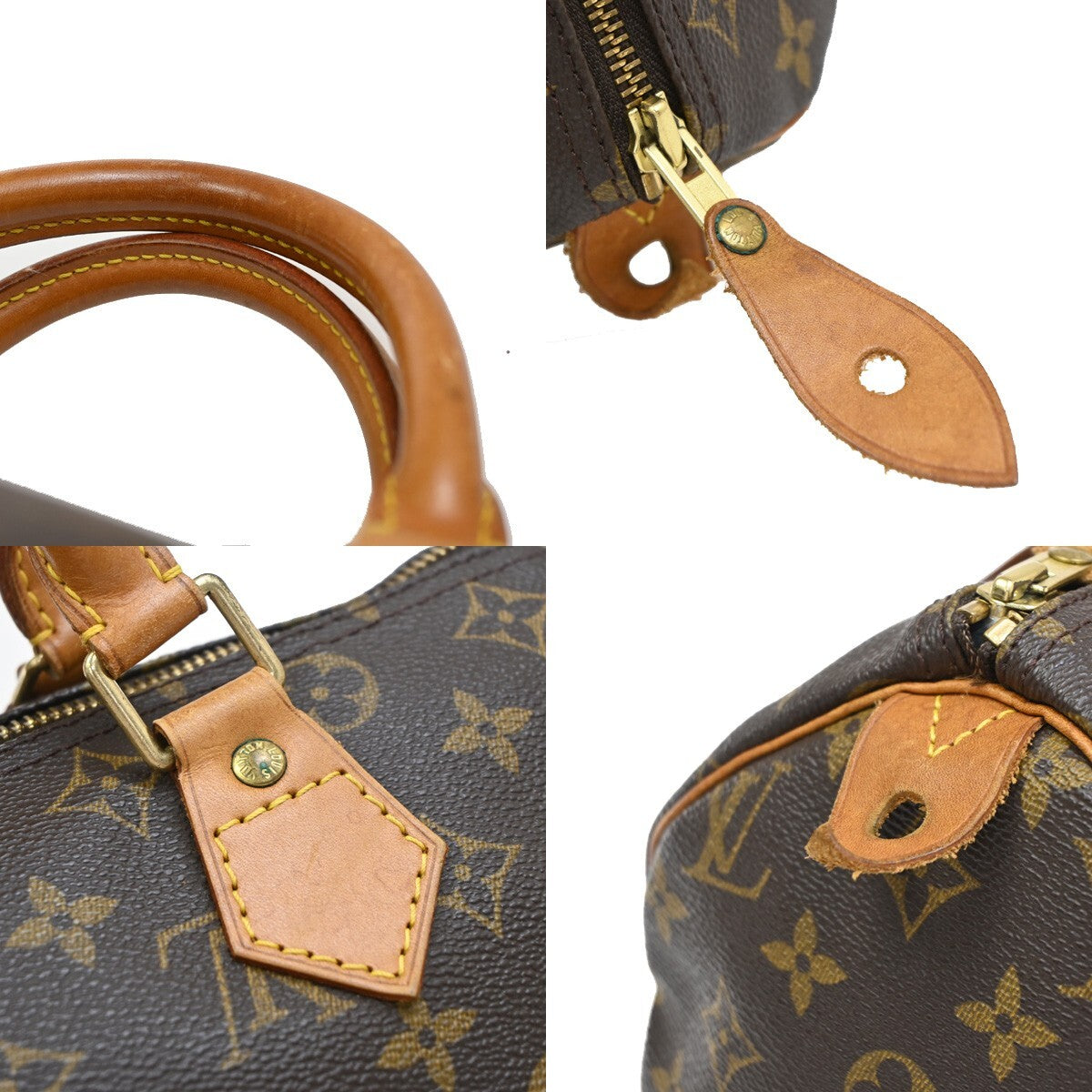 LOUIS VUITTON Speedy 30 Travel Hand Bag Monogram Leather Brown M41526 16EE663