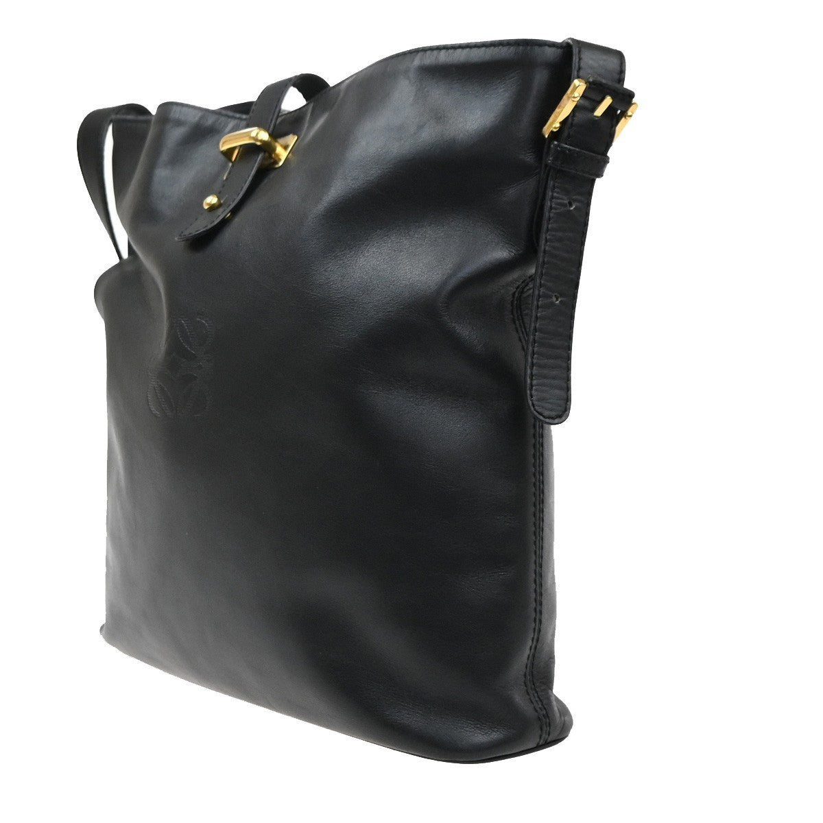 LOEWE Logo Anagram Shoulder Hand Bag Nappa Leather Black GHW Spain 34MA619