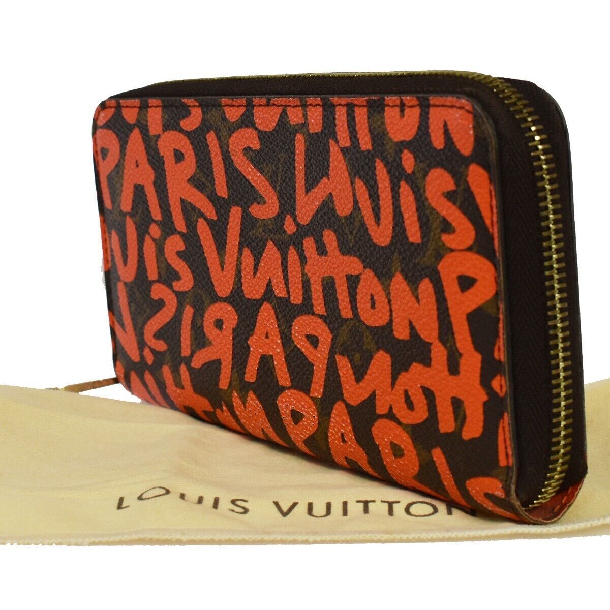 LOUIS VUITTON Zippy Wallet Long Bifold Monogram Graffiti Brown OE M93711 87YC247