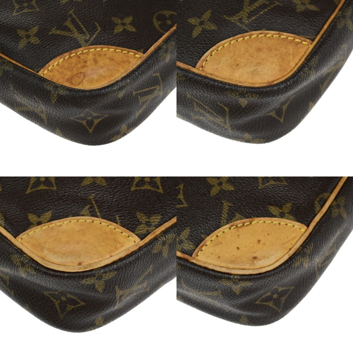 LOUIS VUITTON Danube Shoulder Bag Monogram Leather Brown France M45266 64ED013