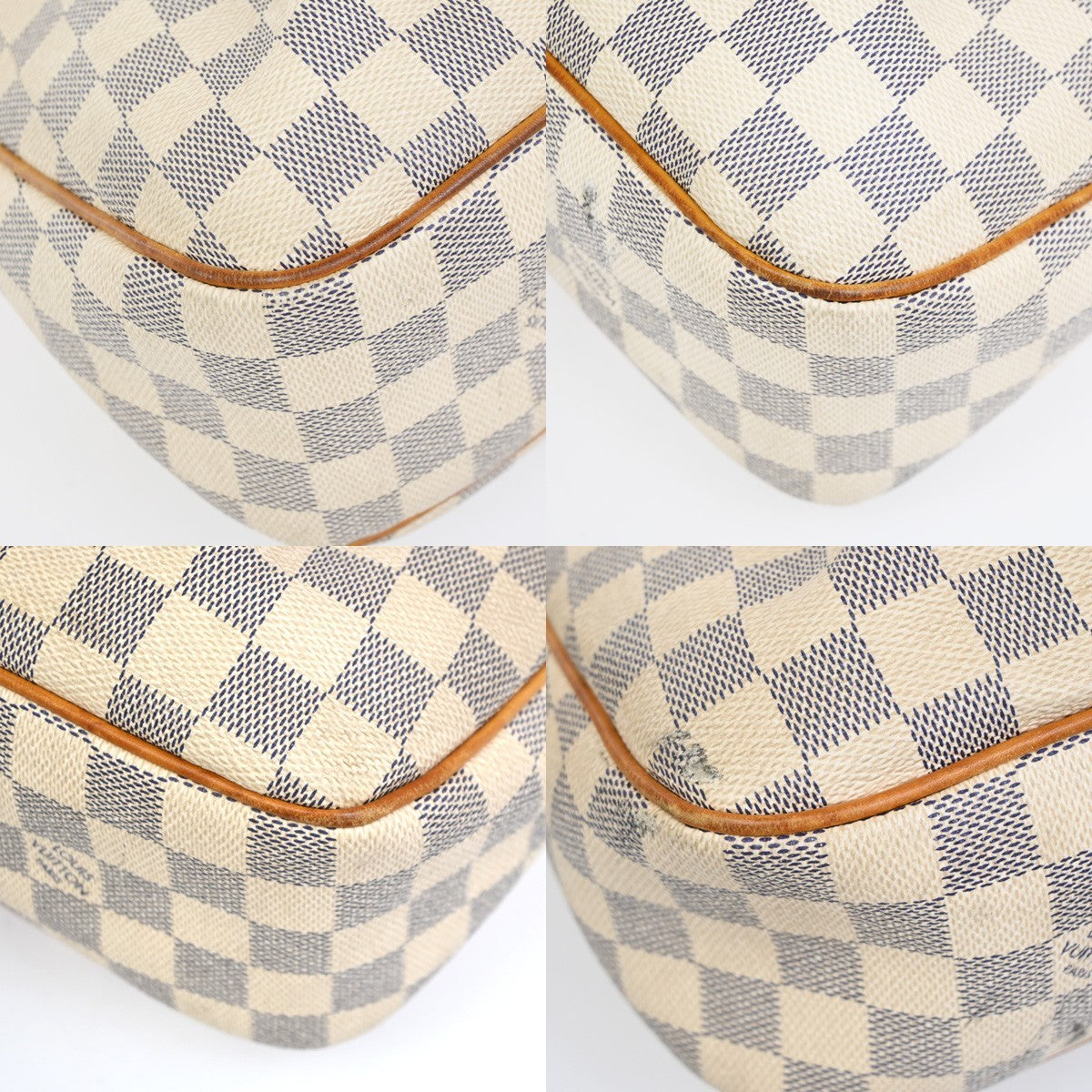 LOUIS VUITTON Totally PM Shoulder Bag Damier Azur Leather White N51261 14TA675