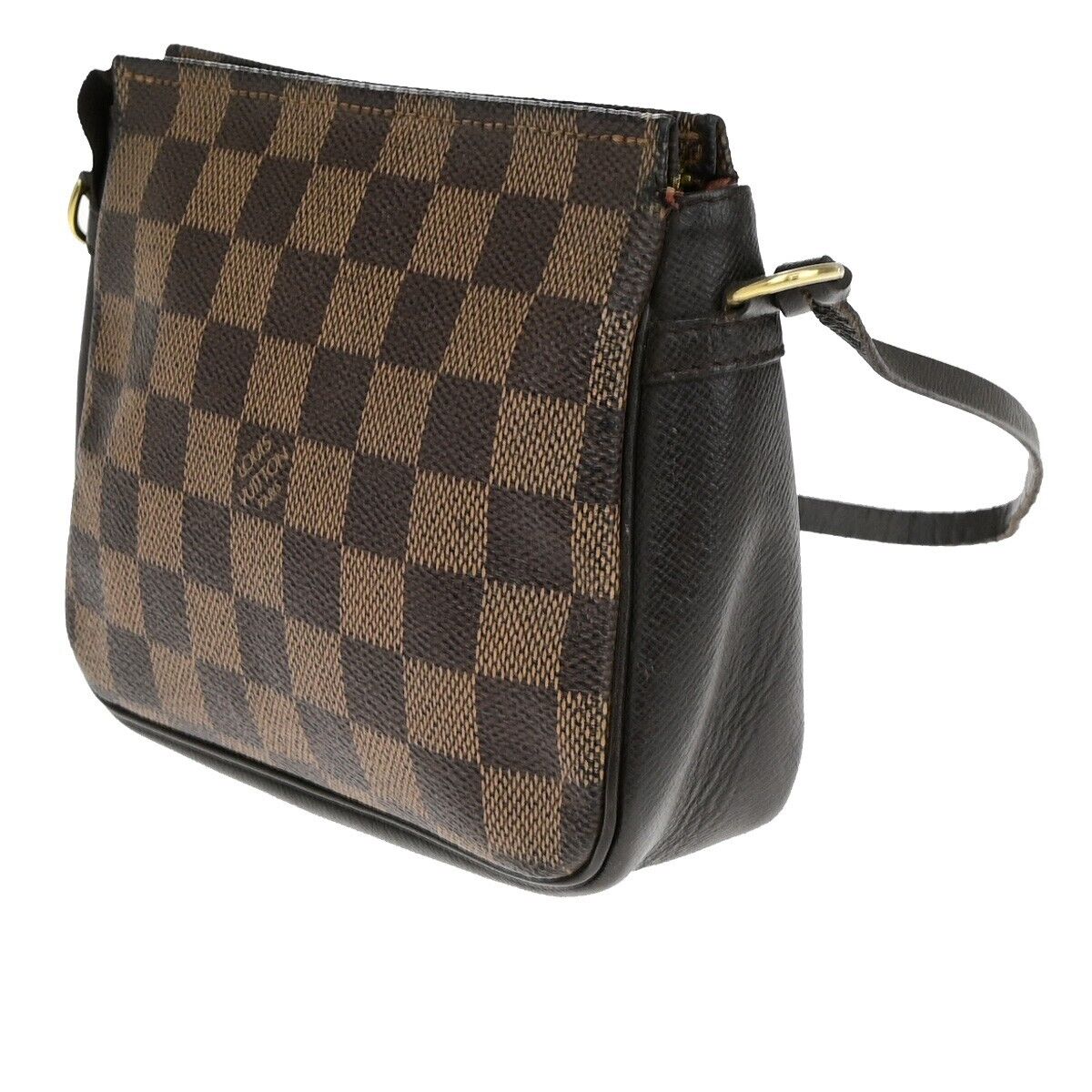 LOUIS VUITTON  Trousse Makeup Hand Bag Damier Ebene Leather Brown N51982 81EB766