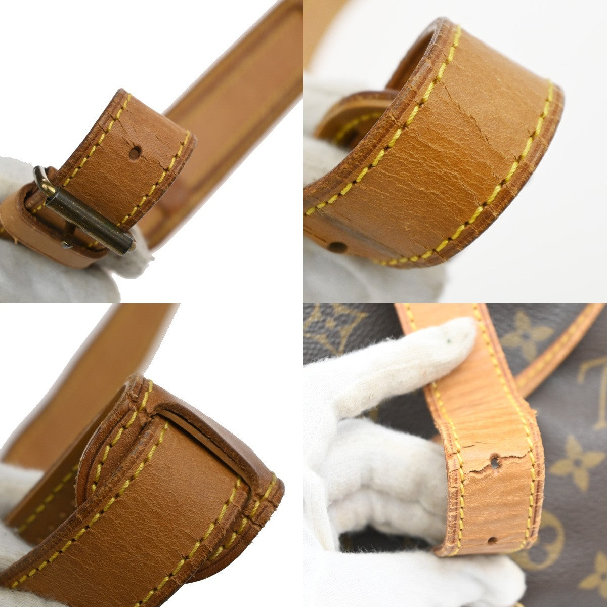 LOUIS VUITTON Logo Saumur 43 Shoulder Bag Monogram Leather Brown M42252 35MA673