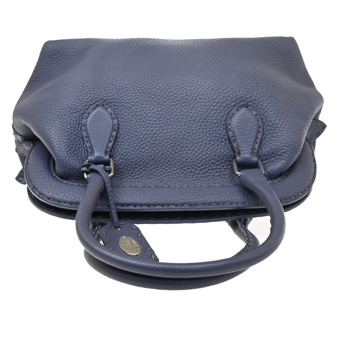 FENDI Logo Selleria Doctor's Shoulder Hand Bag Leather Purple SHW 61MA723