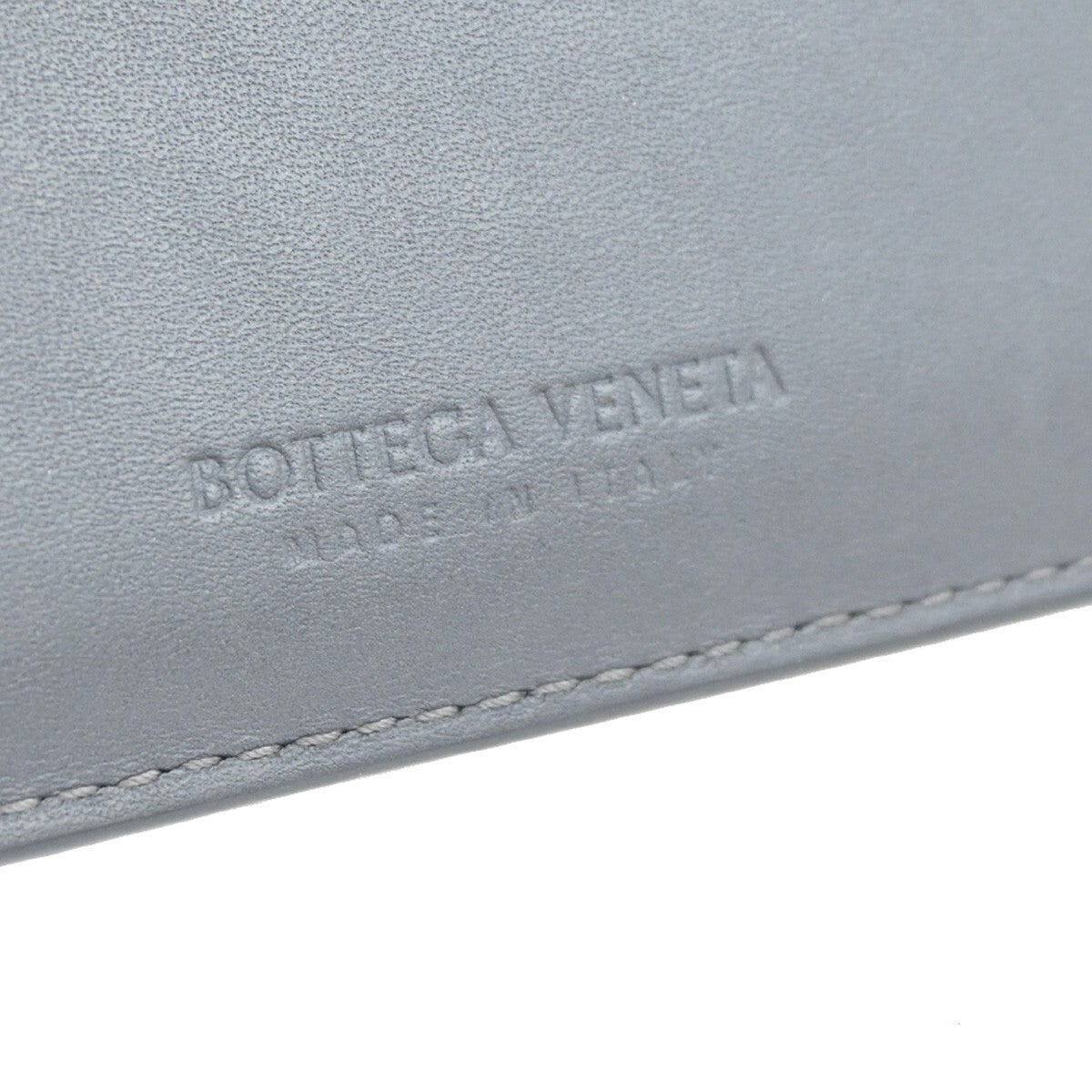 BOTTEGA VENETA Logo Intrecciato Card Coin Case Wallet Leather Gray SHW 61EF012