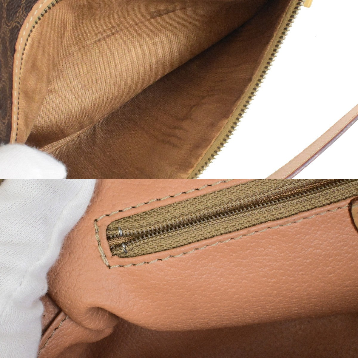 CELINE Logo Macadam Pattern Shoulder Bag PVC Leather Brown GHW Italy 38YH127