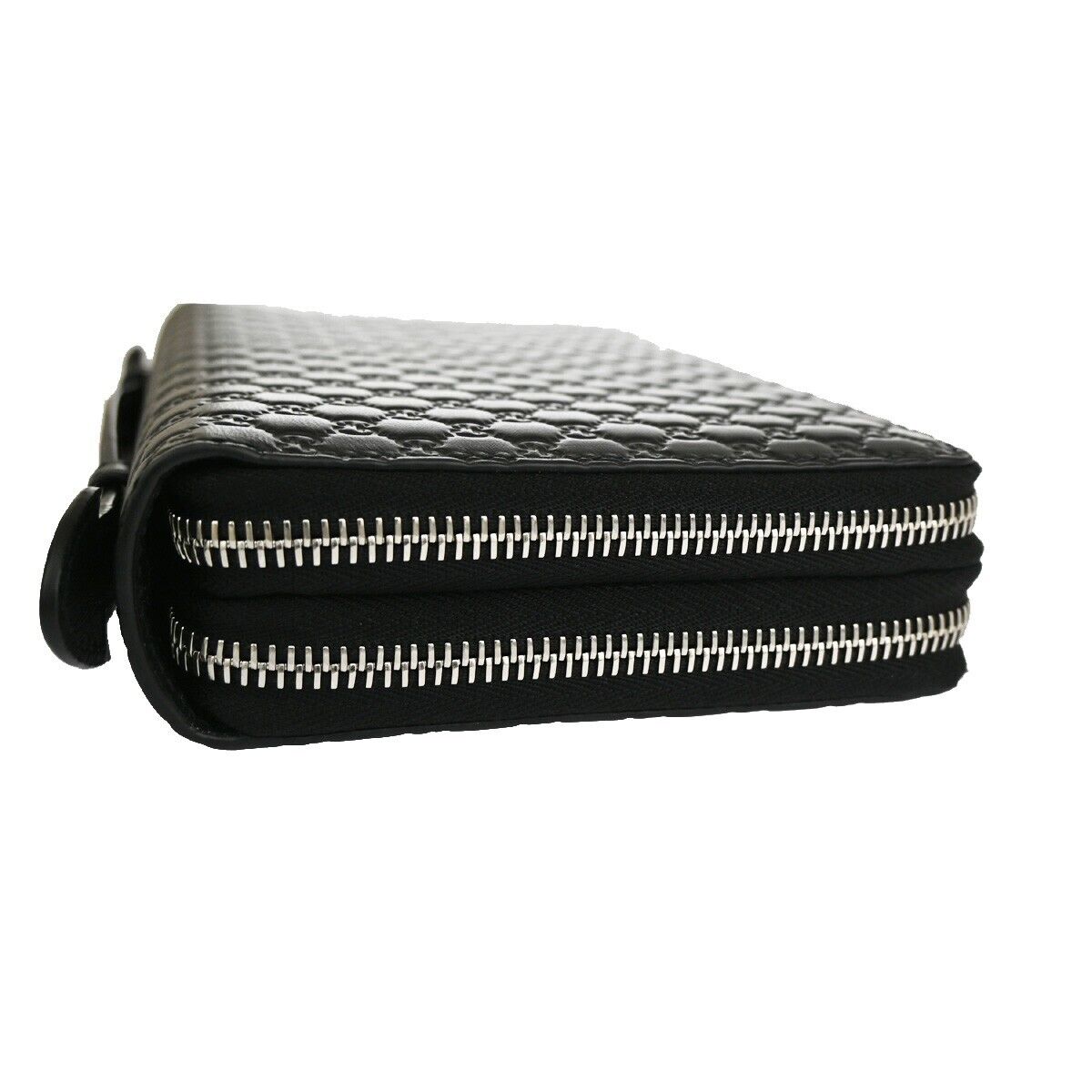 GUCCI Micro GG Guccissima Travel Case Wallet Leather Black SHW Italy 18YE185
