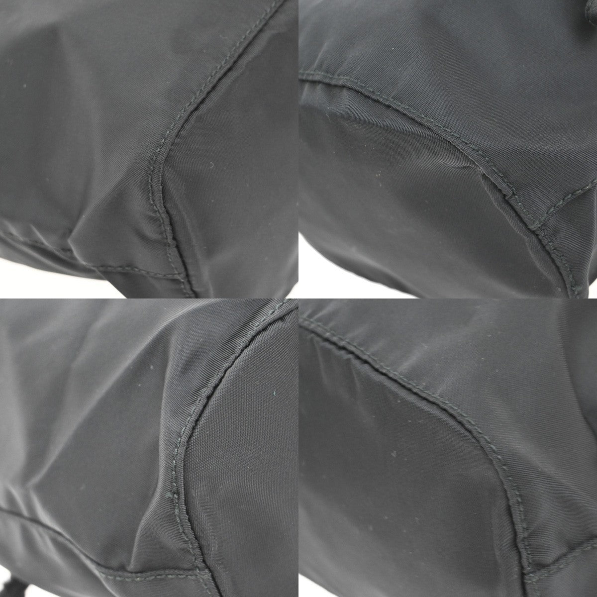 PRADA Logo Tessuto Drawstring Pouch Nylon Leather Black SHW Italy 61KA950