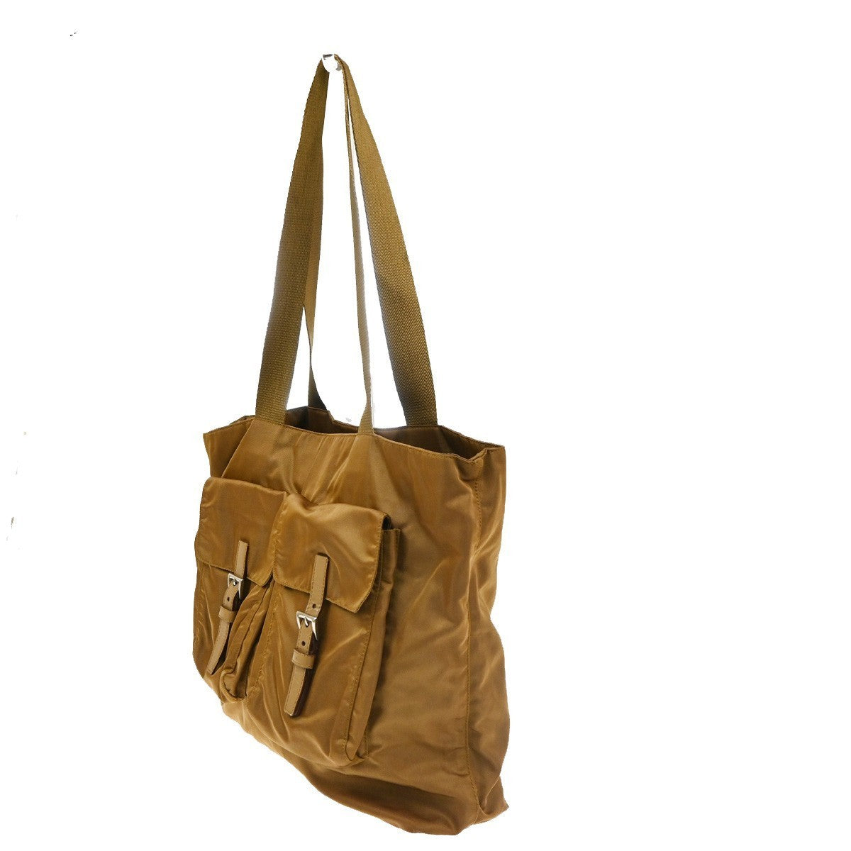 PRADA MILANO Shoulder Bag Nylon Canvas Leather Brown GHW Italy 62TA707