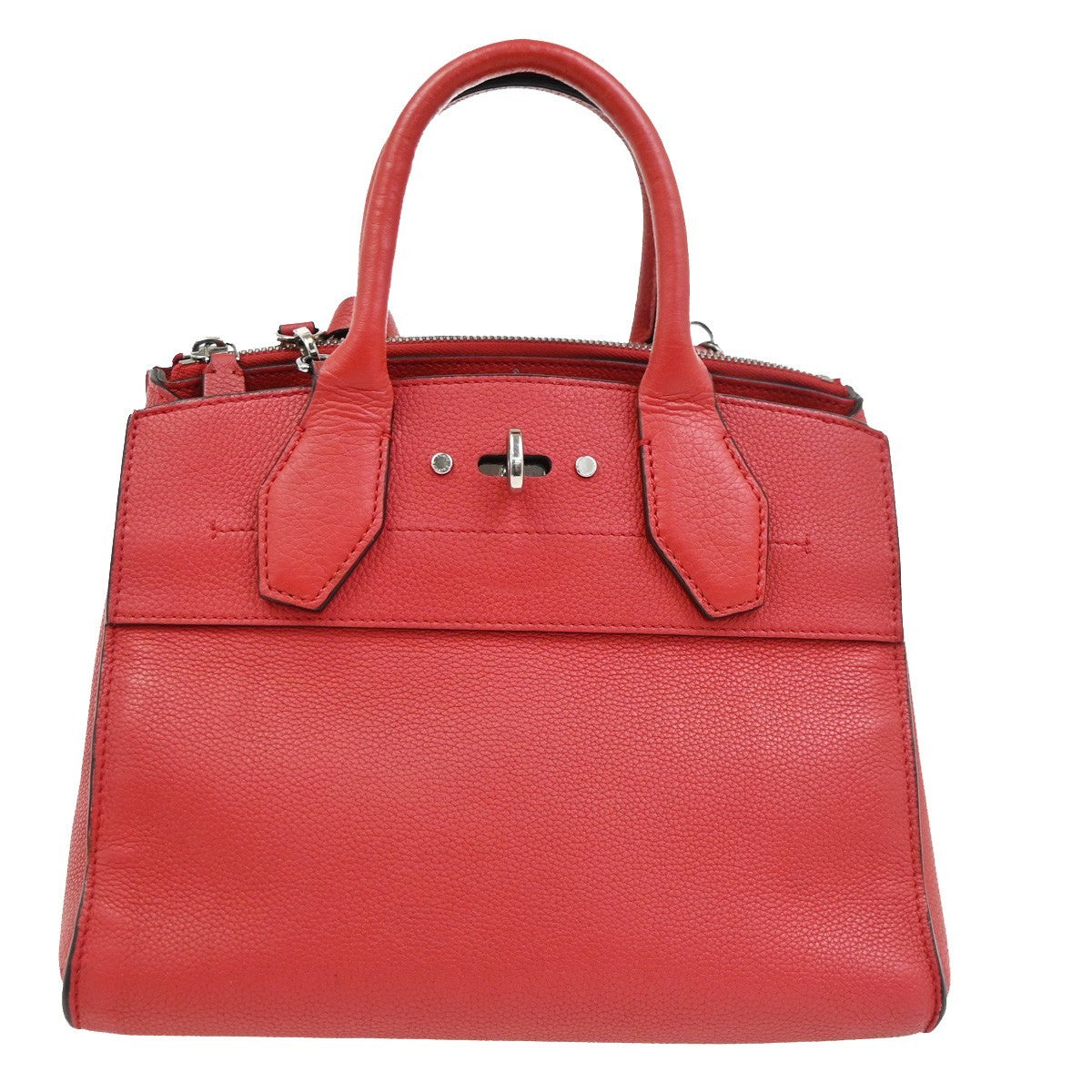 LOUIS VUITTON City Steamer PM 2Way Shoulder Hand Bag Calf Leather Red 55RQ066