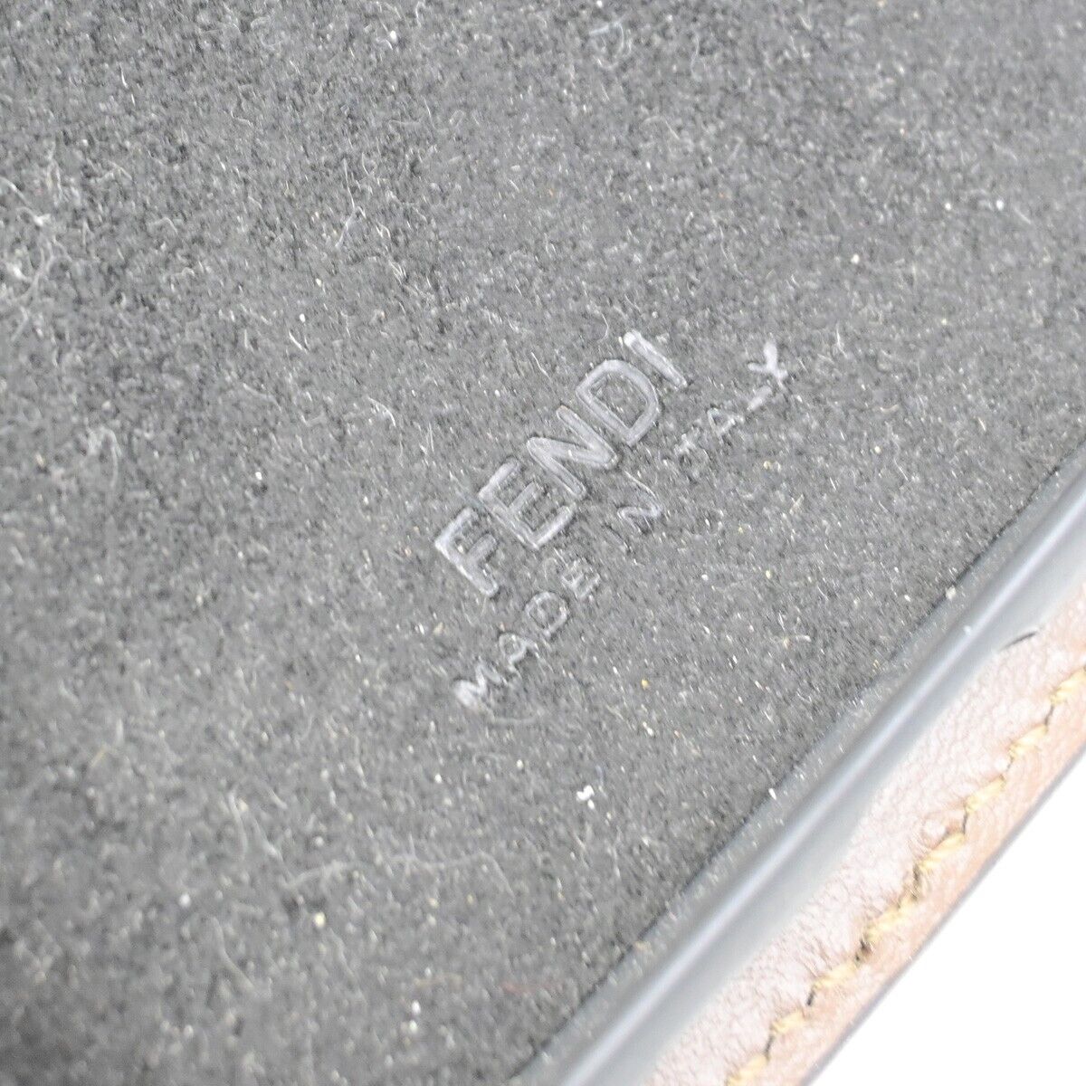 FENDI Logo Zucca Pattern Phone Case iPhone 11 Pro Leather Brown Italy 09SJ441