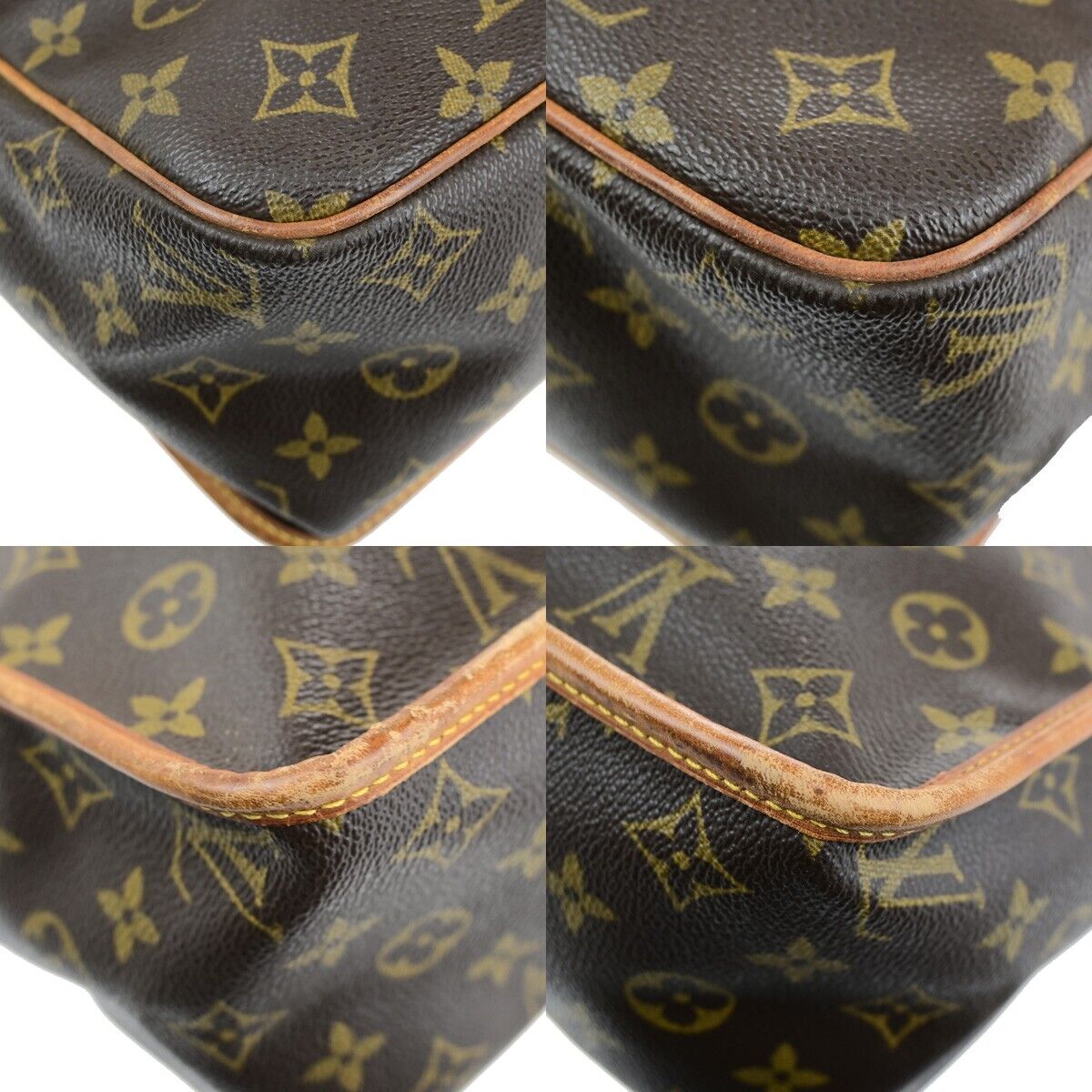 LOUIS VUITTON Gibeciere GM Shoulder Bag Monogram Leather Brown M42246 64SJ591
