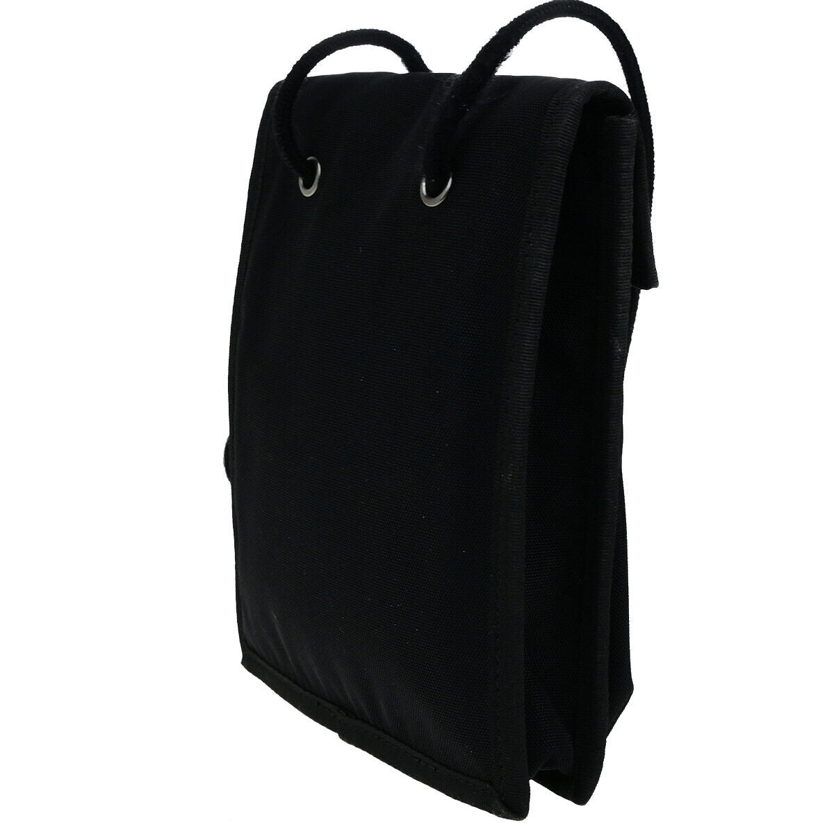 BALENCIAGA Logo Mini Shoulder Bag Nylon Leather Black Italy 62YG742