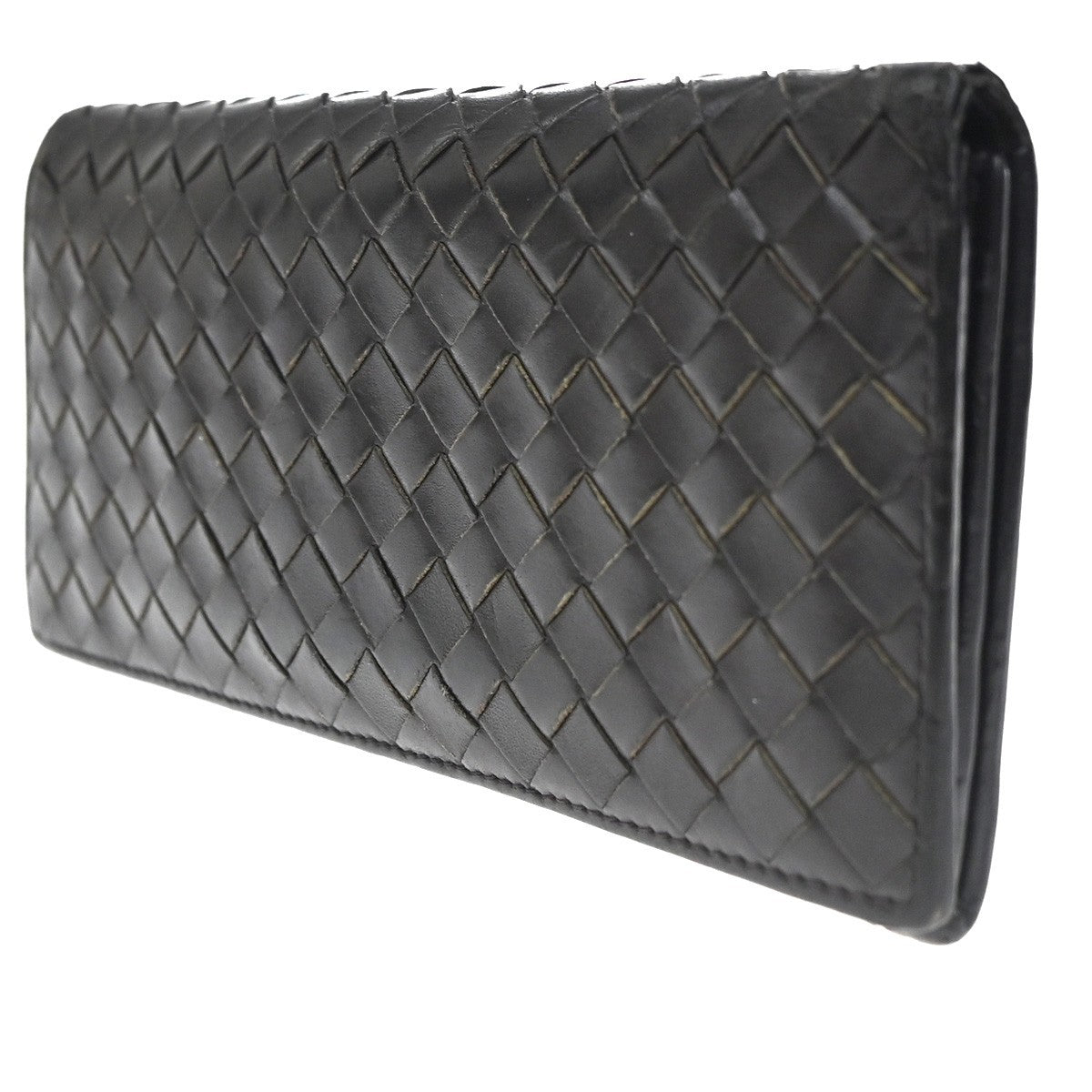 BOTTEGA VENETA Intrecciato Bifold Long Wallet Leather Brown Italy 05KD058