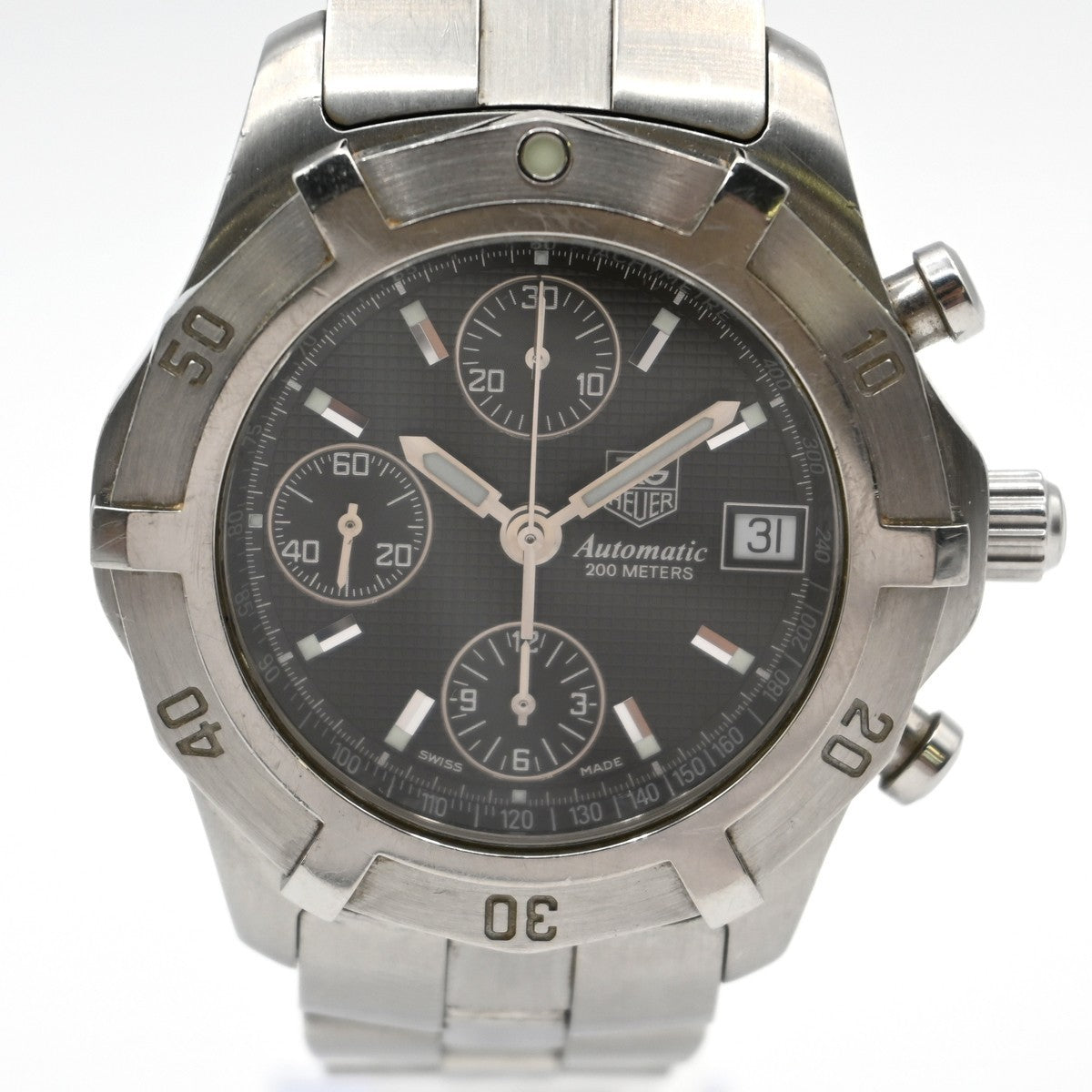 TAG HEUER Exclusive Chronogra Date Watch CN2111 Automatic SS Black Dial 13LC581