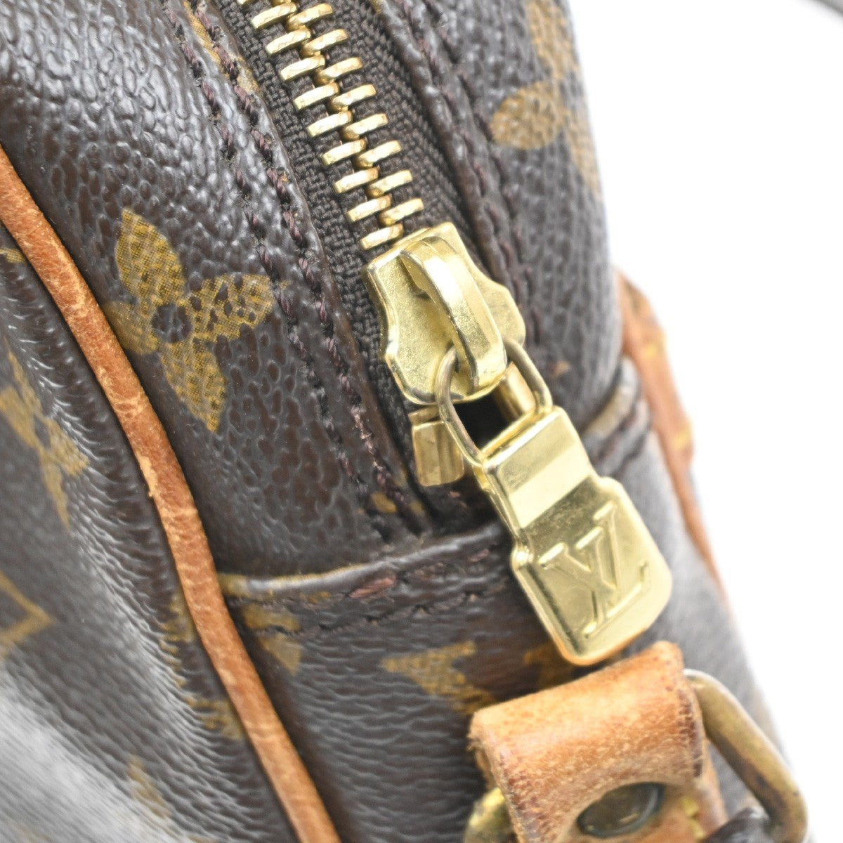 LOUIS VUITTON Danube Shoulder Bag Monogram Leather Brown France M45266 66MA536