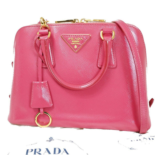 PRADA MILANO 2Way Shoulder Hand Bag Saffiano Leather Pink GD Italy 21SH554