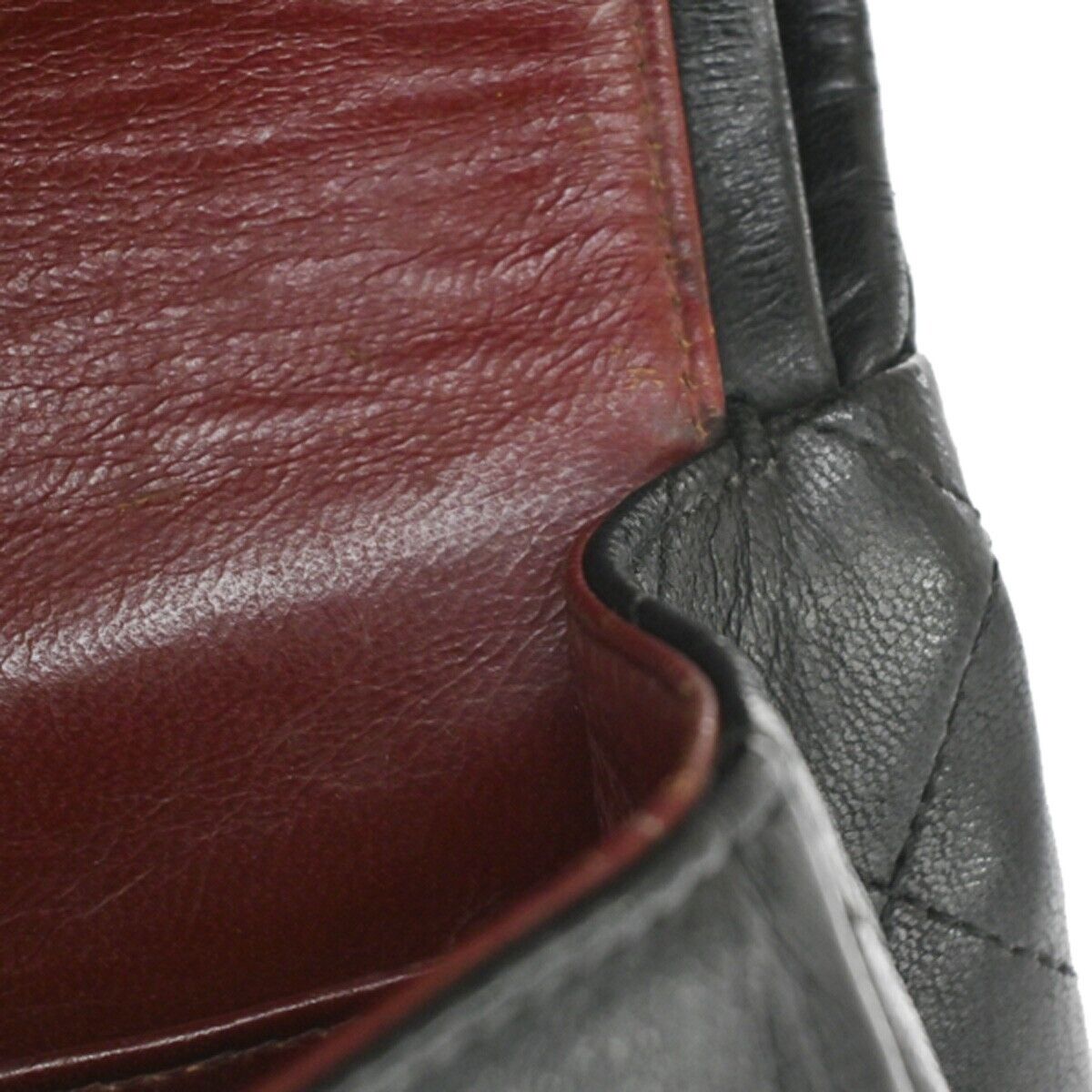 CHANEL CC Matelasse 25 Double Flap Chain Shoulder Bag Leather Black GHW 898RJ228