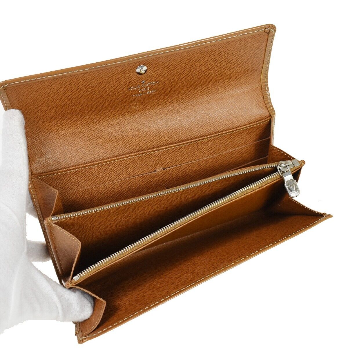 LOUIS VUITTON Porte Monnaie Credit Bifold Wallet Epi Brown France M6359I 05JH674