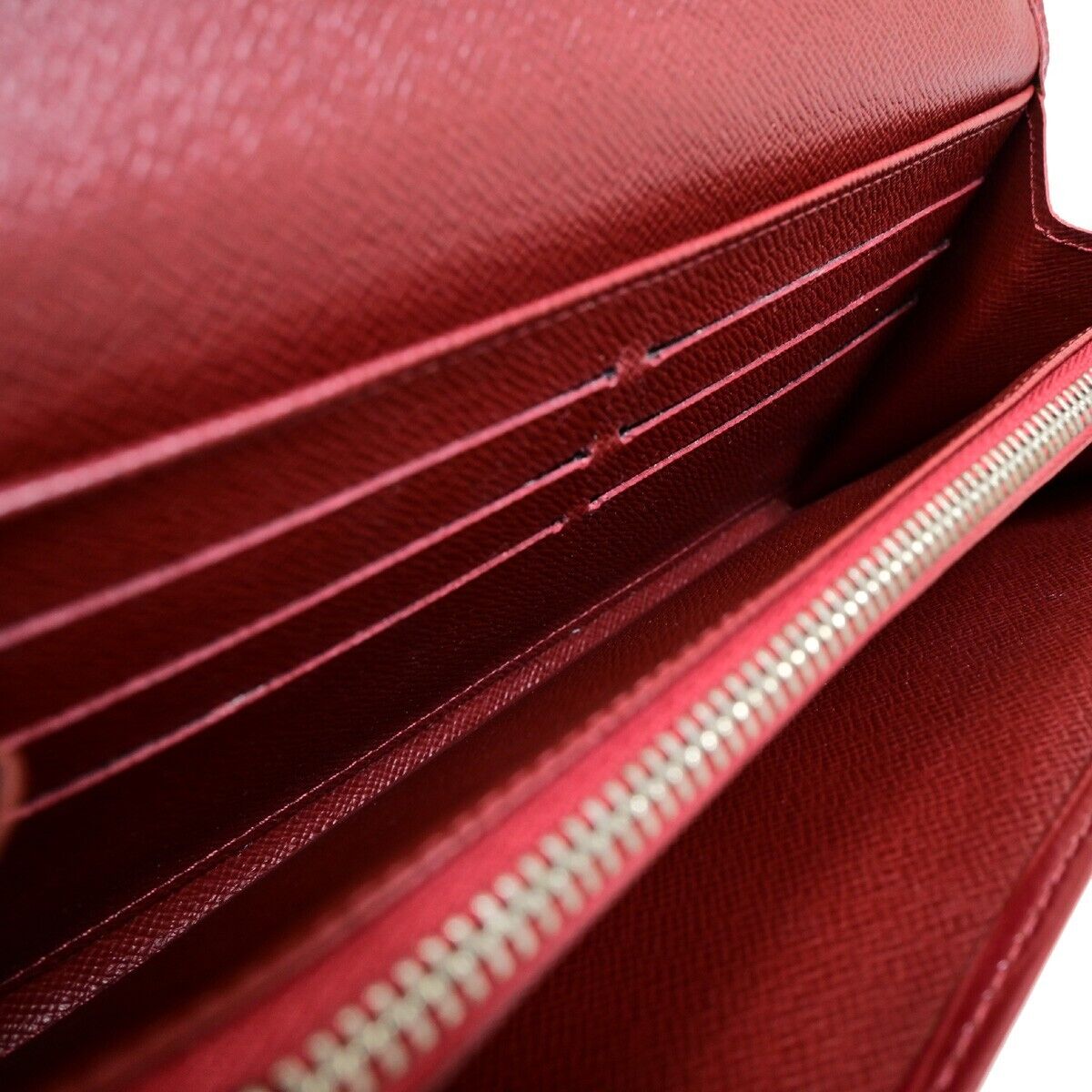 LOUIS VUITTON LV Logo 2 Set Bifold Long Wallet Epi Leather Red Ruby 61KA294
