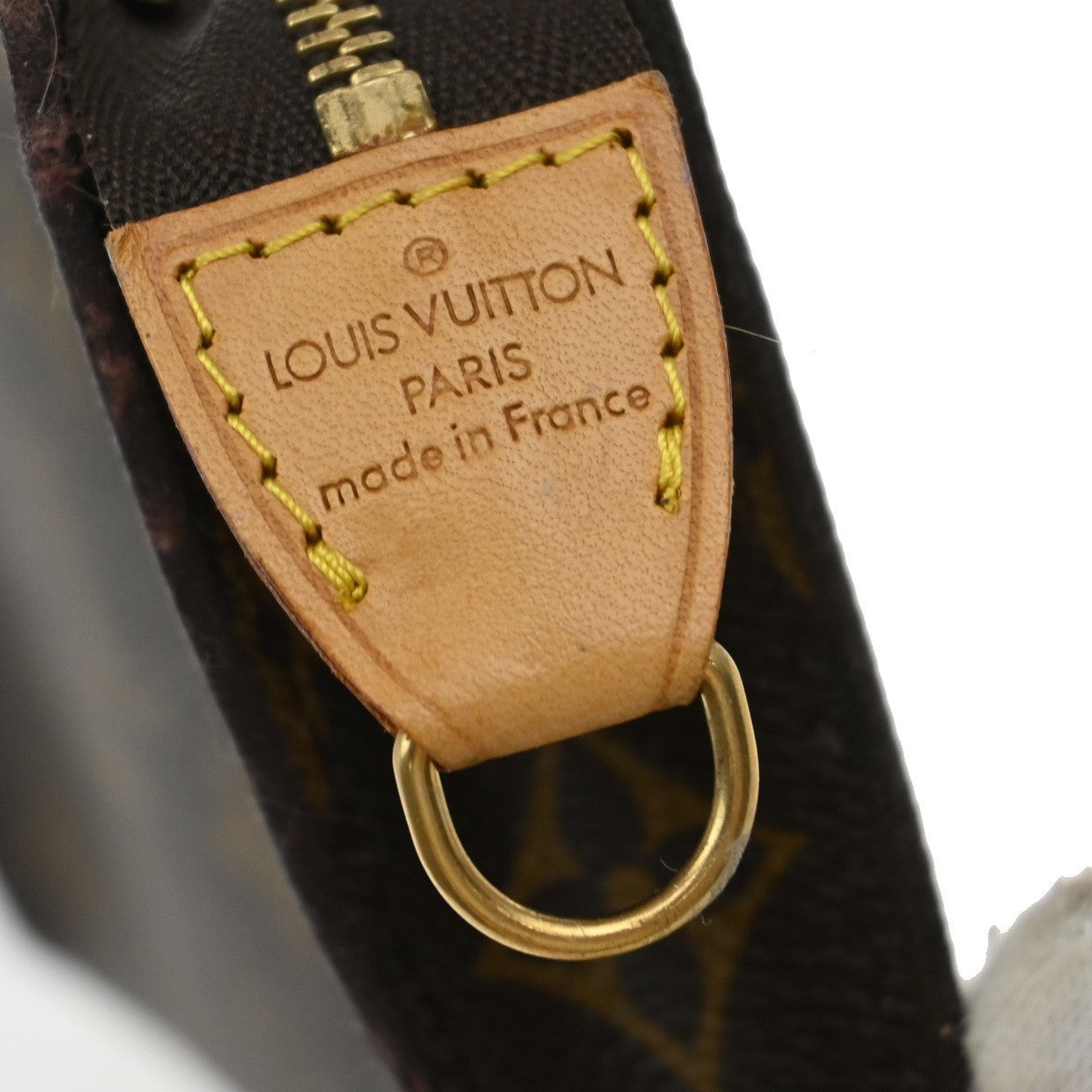 LOUIS VUITTON Logo BUCKET GM Pouch Bag Monogram Leather Brown France 02KB407