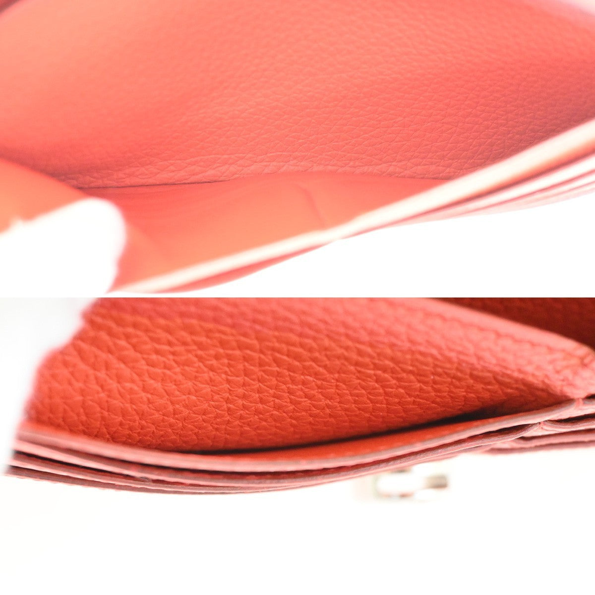 HERMES Logos Dogon GM Long Bifold Wallet Togo Leather Red  France SHW 31RL985